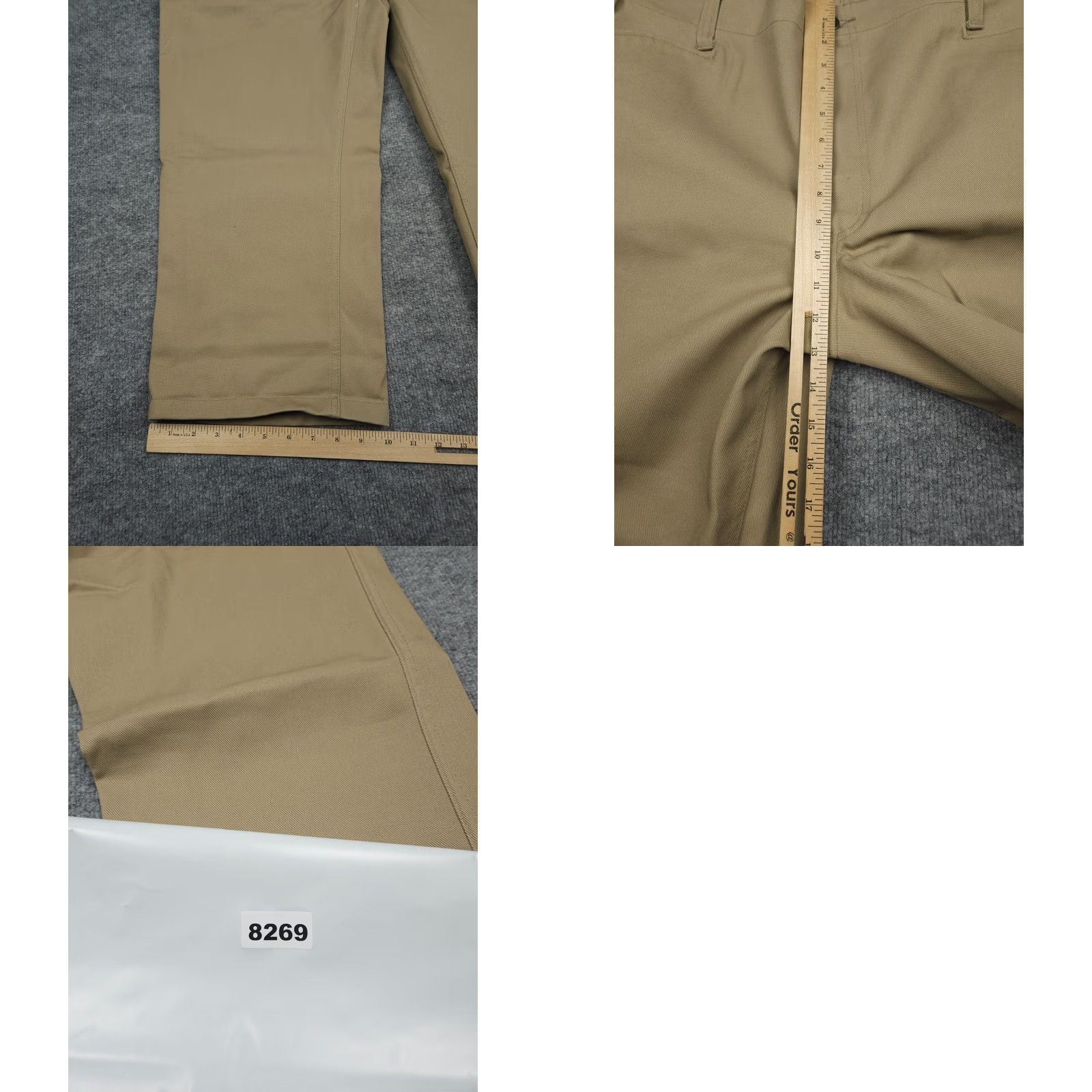 Ben Davis Ben Davis Pants Men 40 37 x 30 Beige Khaki Chino Original Work Straight Leg Casual 90s Grunge Mens Size US 37 - 8 Thumbnail