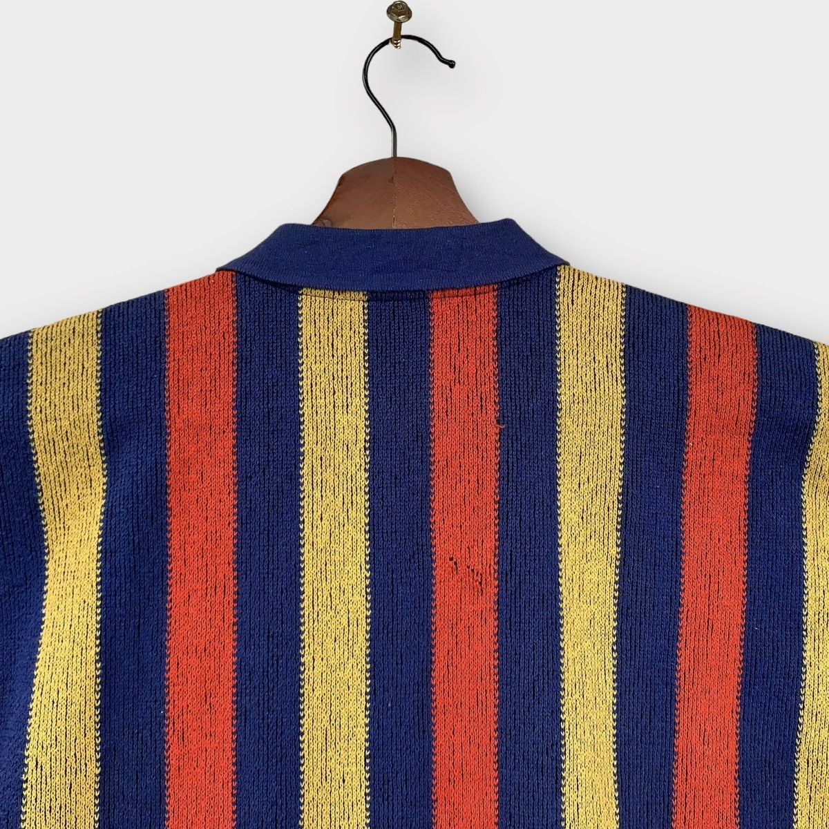 Issey Miyake Rare! Vintage 80s Stripe Issey Miyake Men Polos Knit Shirt Size US M / EU 48-50 / 2 - 6 Thumbnail