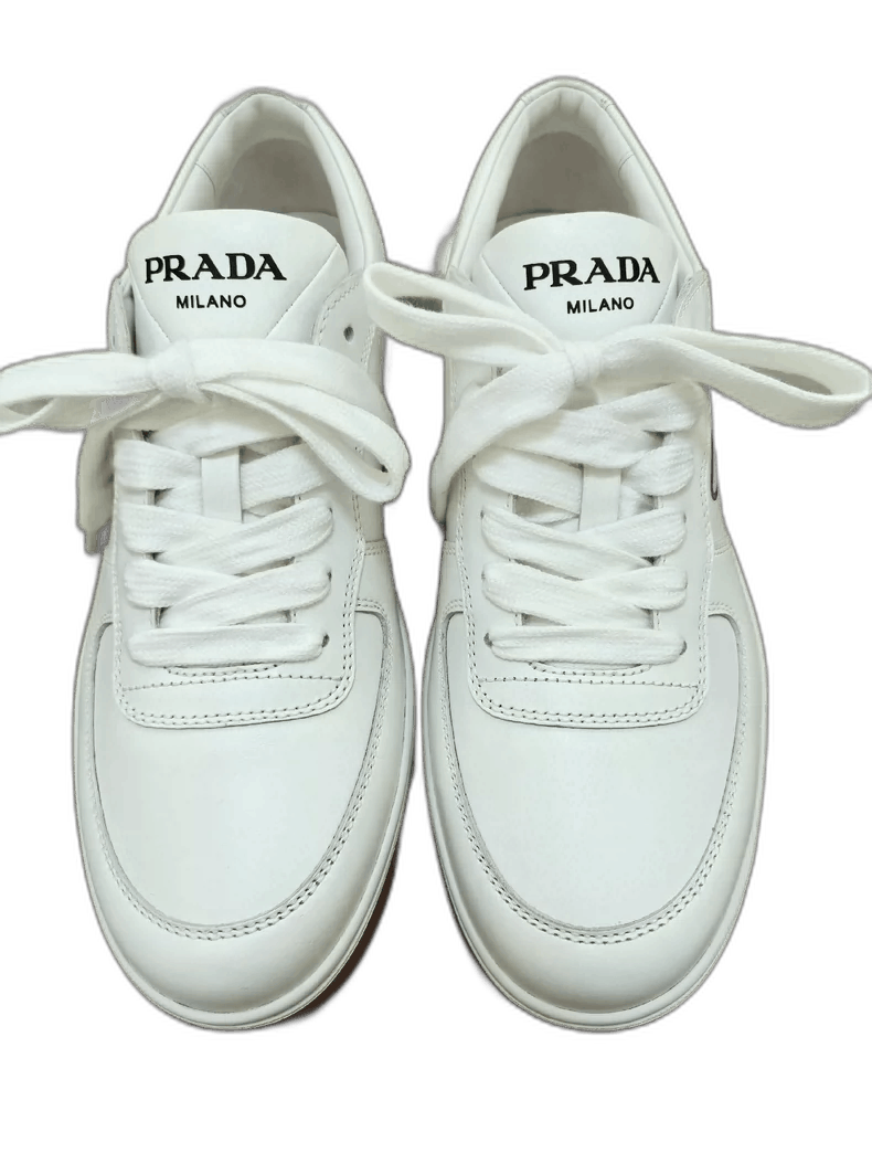 Prada PRADA White Leather Casual Sneakers Size 7 Size US 7 / EU 40 - 1 Thumbnail