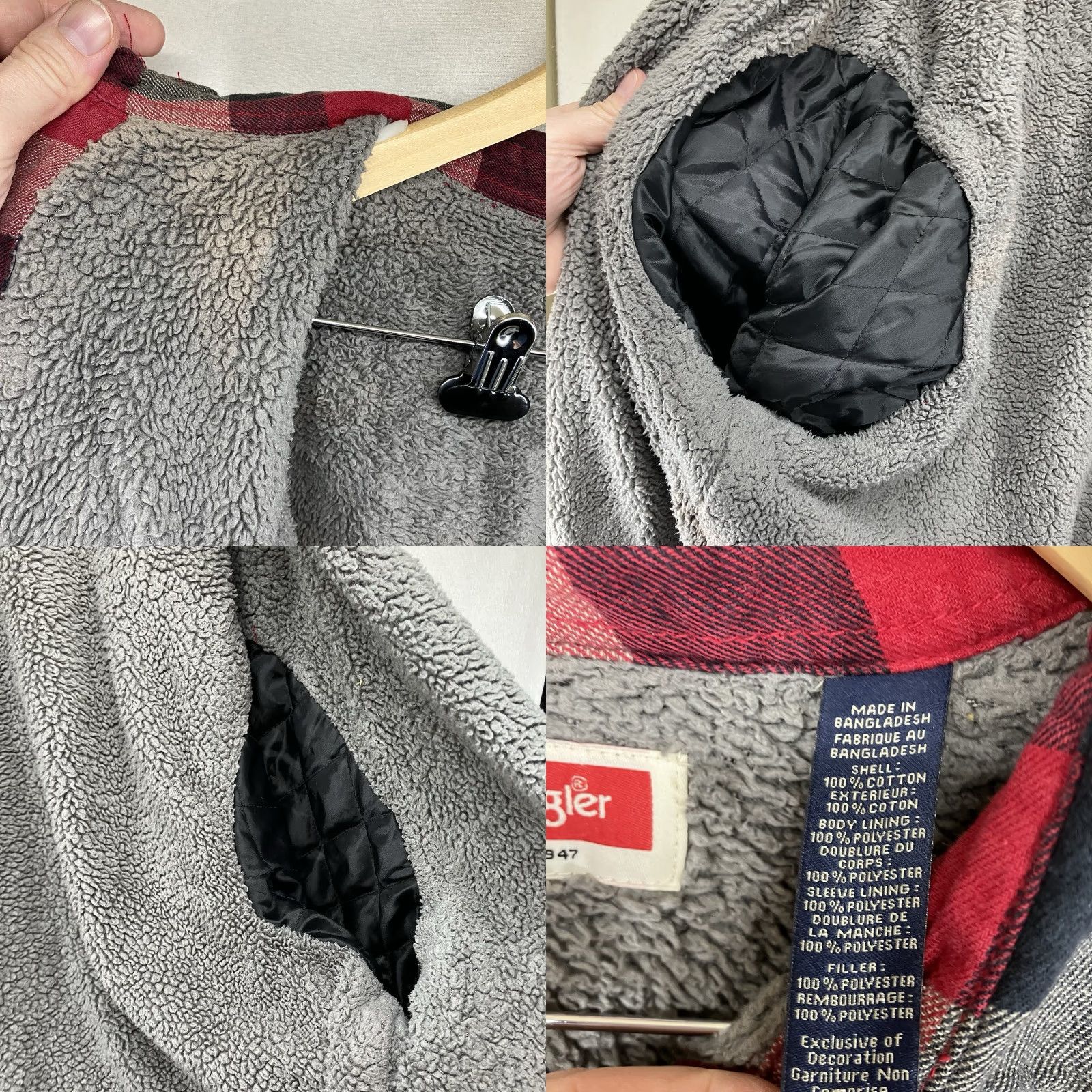 Wrangler VINTAGE Wrangler 3XL Mens Flannel Jacket Shacket Sherpa Lined Pockets 90s Plaid Blue) Size US XXL / EU 58 / 5 - 11 Thumbnail