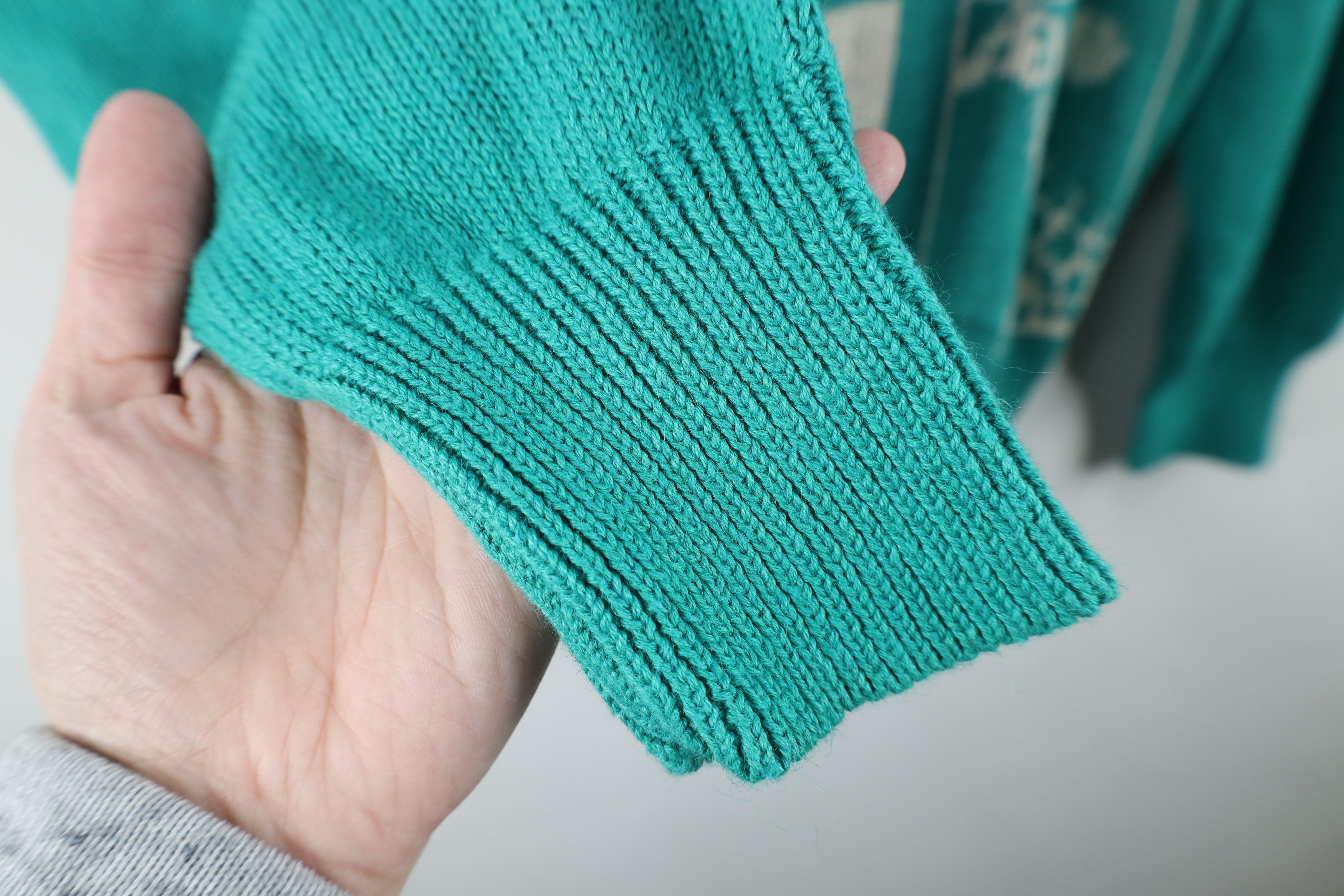 Vintage Vintage 90s Streetwear the Wildlife Safari Knit Sweater Teal Size S / US 4 / IT 40 - 10 Thumbnail