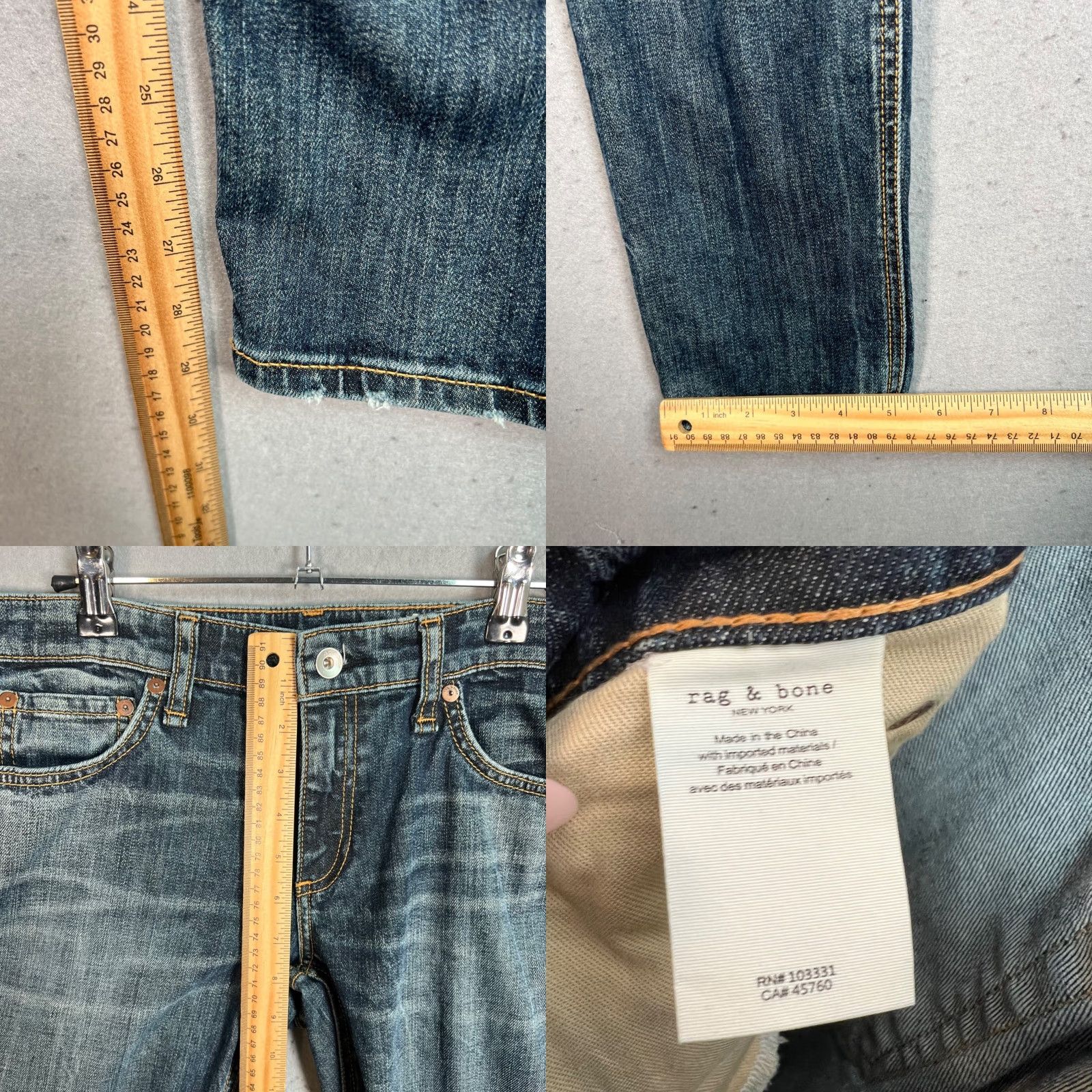 Rag & Bone Rag & Bone New York Womens Low-Rise Slim Boyfriend Jeans Size 26 Size 26" / US 2 / IT 38 - 8 Thumbnail