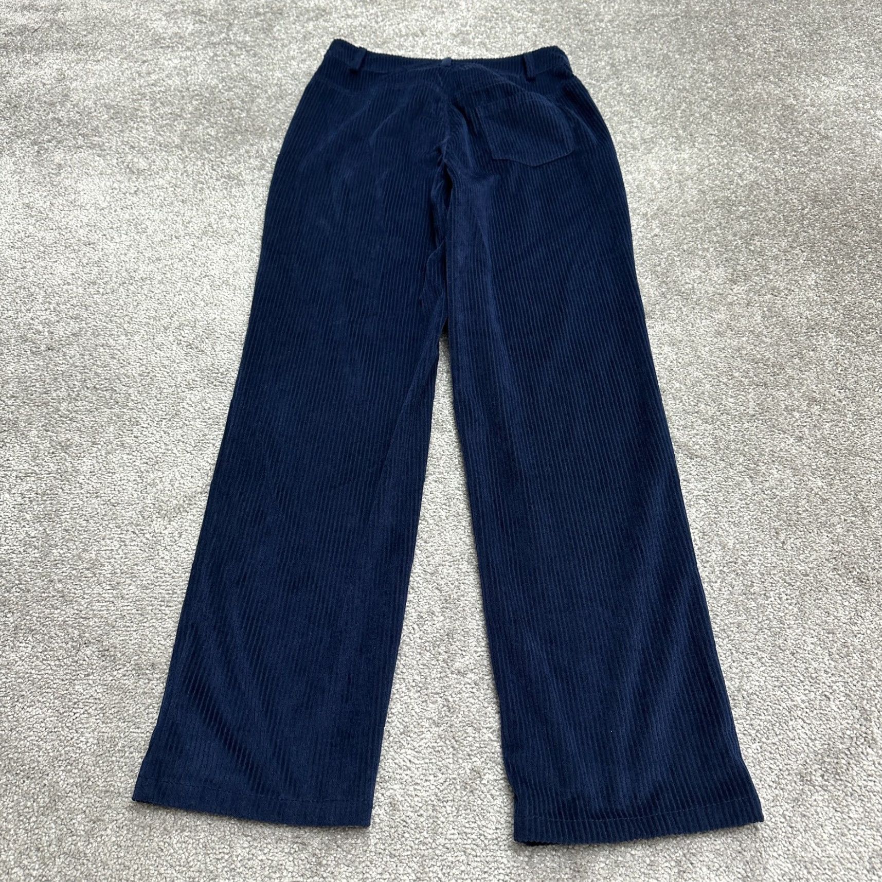 ZAFUL Zaful Pants Womens Small Dark Blue Corduroy Straight Leg High Rise Casual 28x29 Size 28" / US 6 / IT 42 - 2 Thumbnail