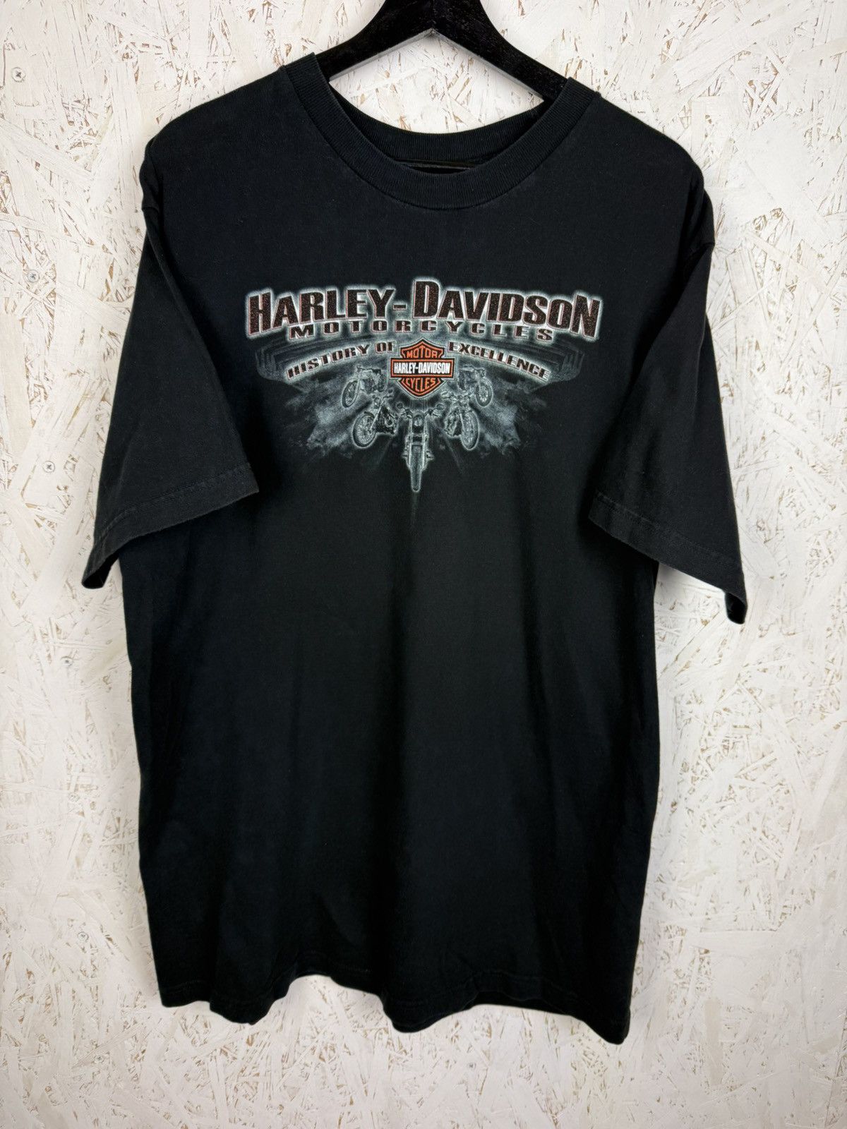 Harley Davidson 00s Vintage Harley Davidson Motorcycle Lake Placid T-Shirt Size US XL / EU 56 / 4 - 4 Thumbnail