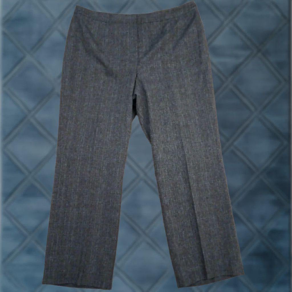 Kasper Kasper Dress Pants Womens Size 16 Gray Plaid Polyester Lined 38x29 High Rise Straight Front Style Dress Pants Womens Mens? Size 38" / US 16 / IT 52 - 1 Thumbnail