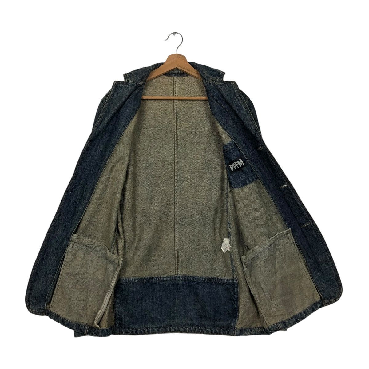PPFM 🔥VINTAGE DENIM BIKER JACKET PPFM ISSEY MIYAKE Size US L / EU 52-54 / 3 - 15 Thumbnail