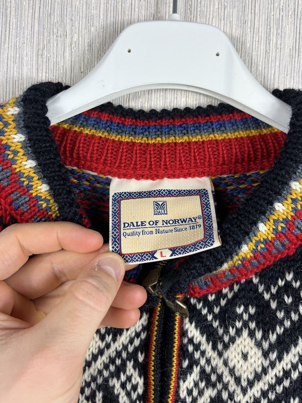 Dale Of Norway × Vintage Vintage Dale of Norway wool heavy patterned zip sweater knit Size US L / EU 52-54 / 3 - 16 Thumbnail