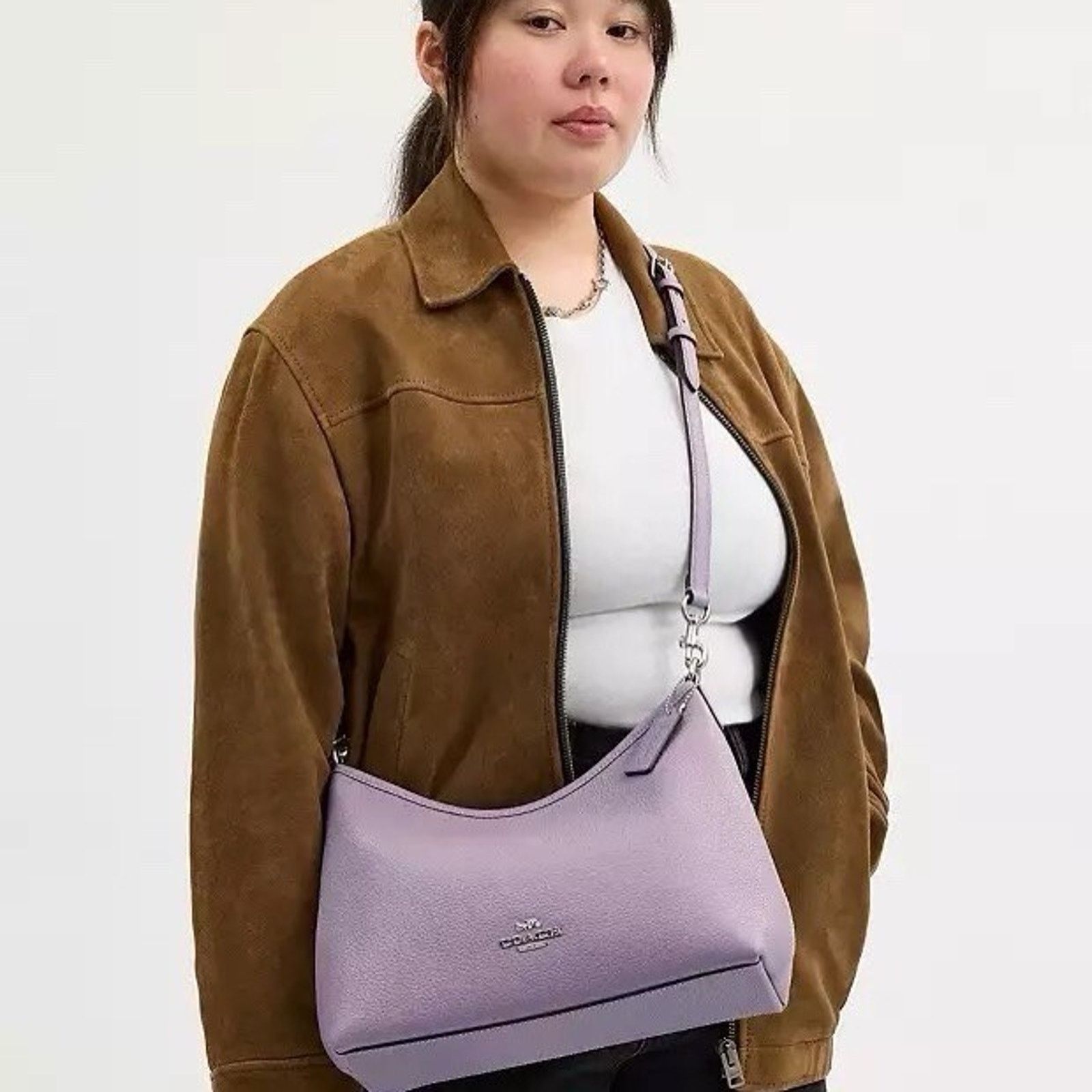 Coach NWT Coach Laurel Shoulder Bag CR148 Leather Silver/Lilac Size ONE SIZE - 10 Thumbnail