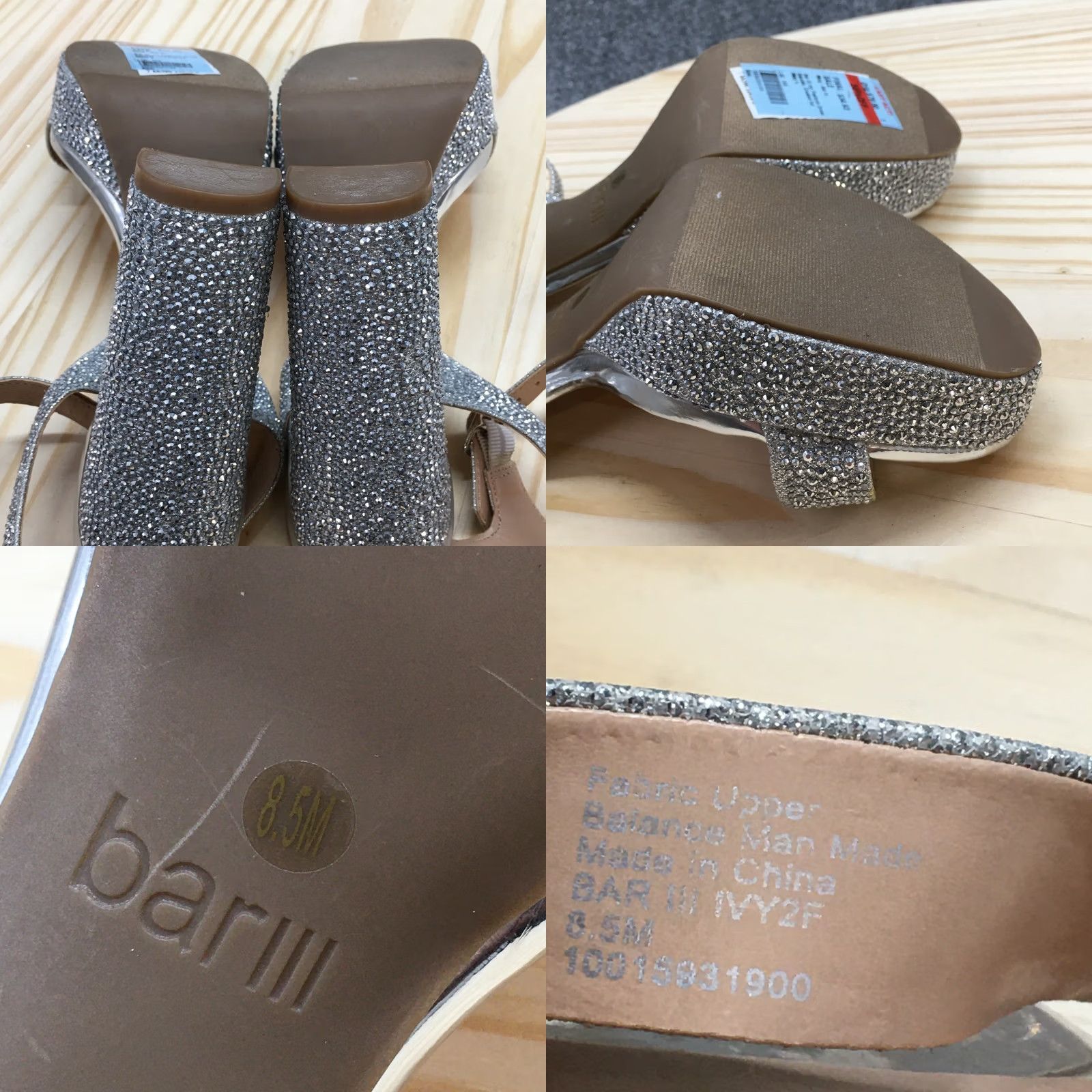 Bar III Bar III Heels Womens 8.5 M Ivy Platform Ankle Strap Silver Open Toe Block NEW Shoes Size US 9 / IT 39 - 9 Thumbnail