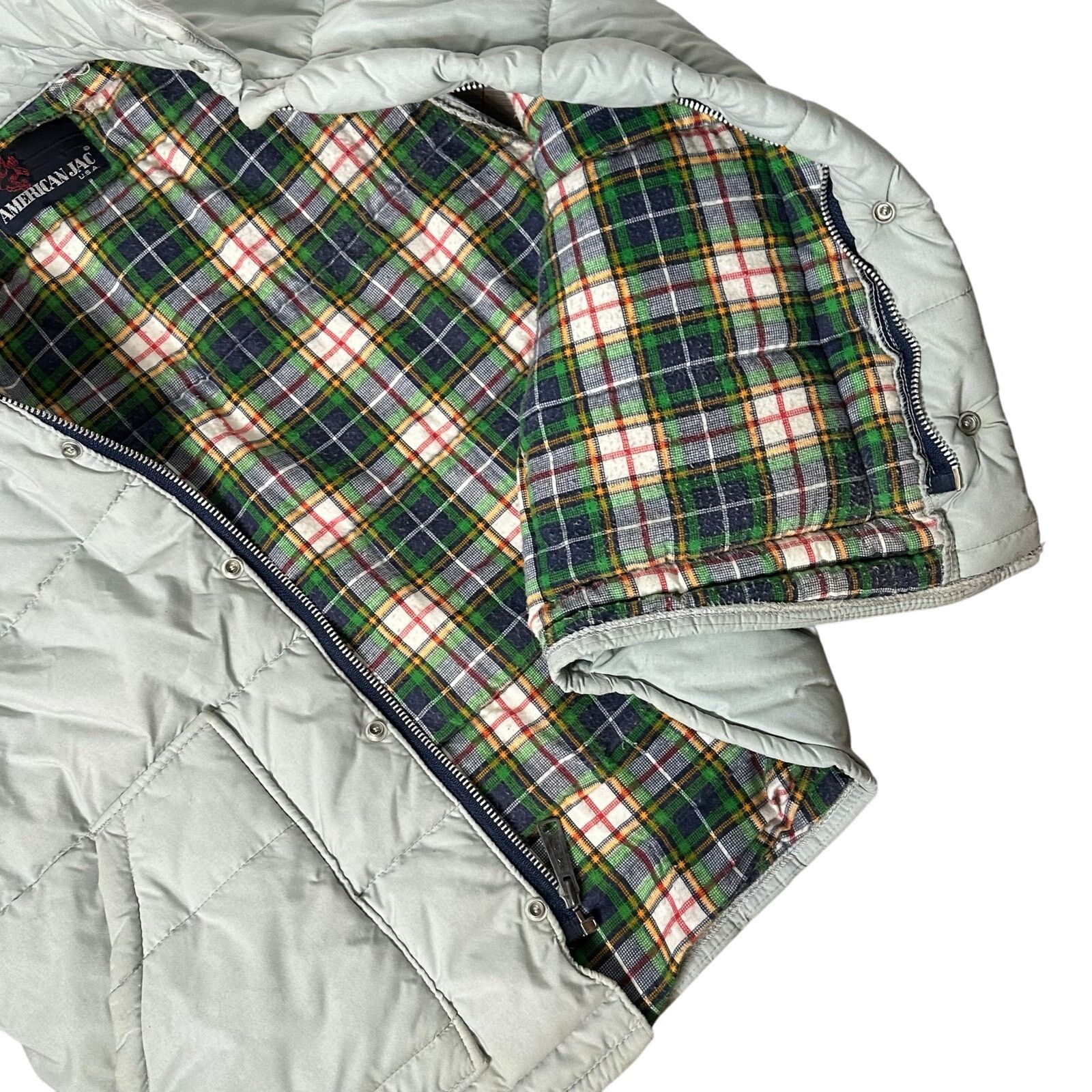 Vintage Vintage Flannel Plaid Lined Grey Puffer Vest Full Zip Size US M / EU 48-50 / 2 - 4 Thumbnail