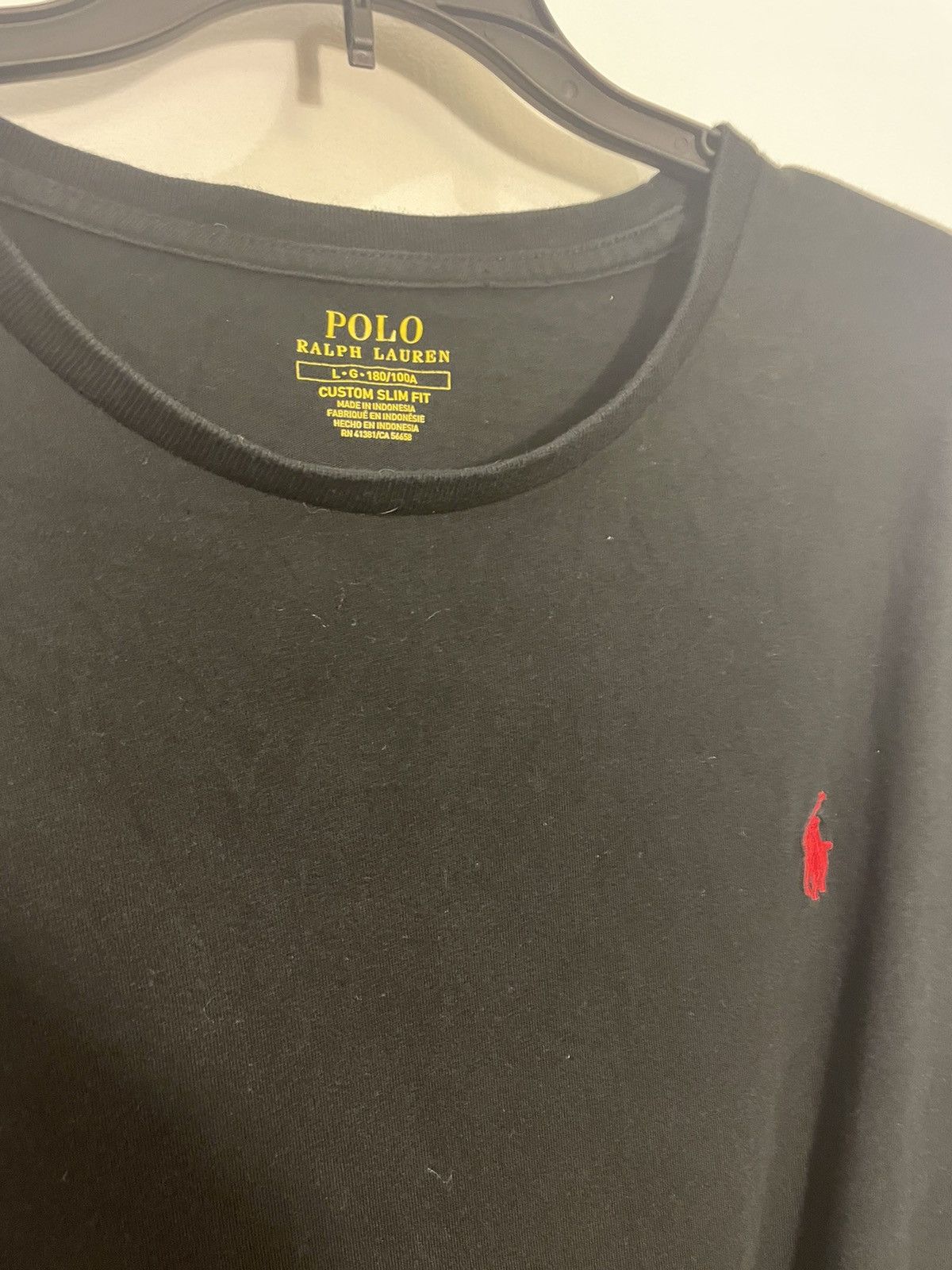 Designer × Polo Ralph Lauren Men’s Large Black and Red Polo Tee Size US L / EU 52-54 / 3 - 3 Thumbnail