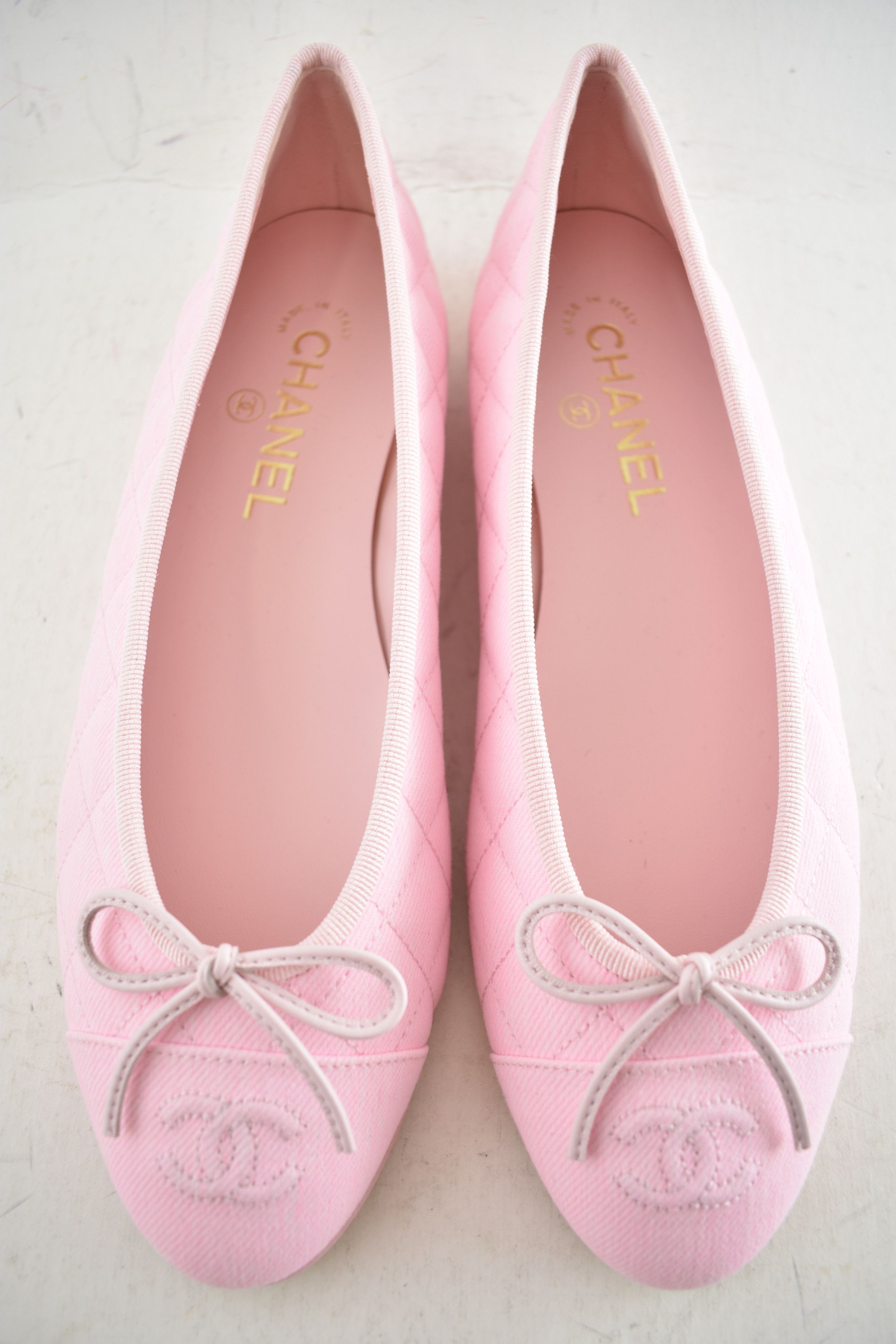 Chanel 26P Denim Quilted CC Logo Bow Tie Ballet Ballerina Flat 37 Size US 7 / IT 37 - 11 Thumbnail