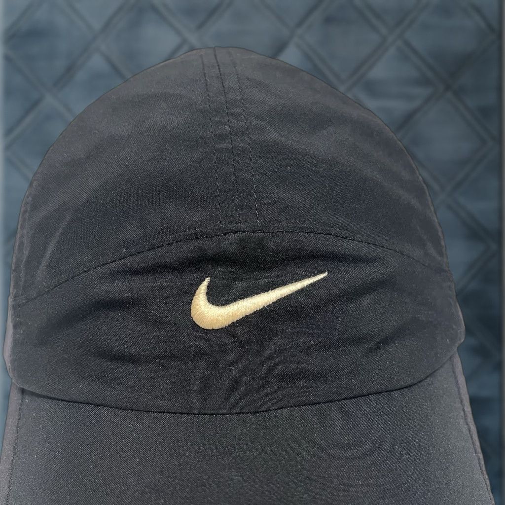 Nike Nike Hat Cap Strap Back Black Panel Tailwind Featherlight Tennis Pickleball Mens Adjustable Black Baseball Cap Logo (Men) Size ONE SIZE - 1 Thumbnail