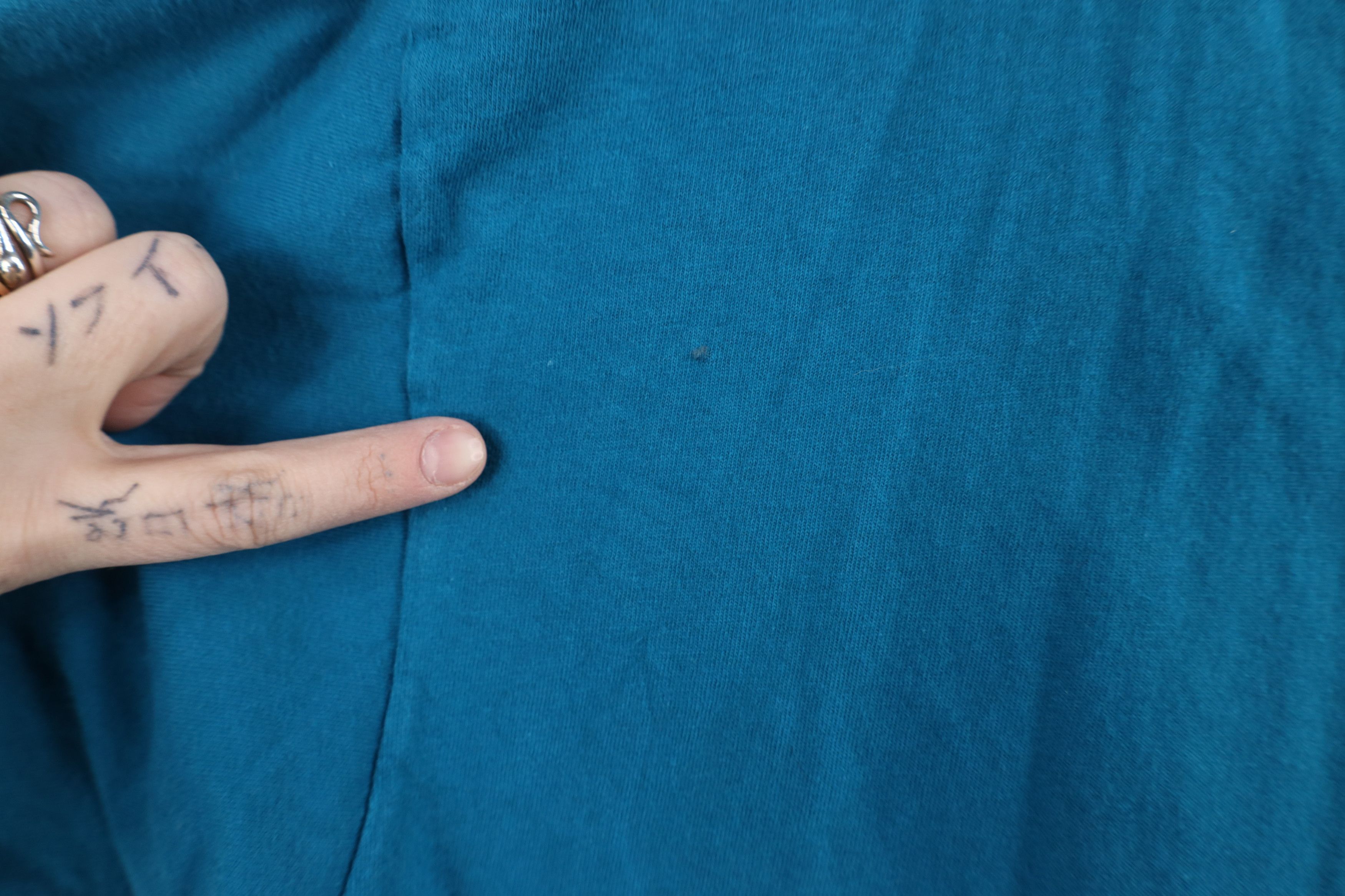 Vintage Vintage 90s Streetwear Blank Pocket T-Shirt Blue Cotton USA Size US XL / EU 56 / 4 - 6 Thumbnail