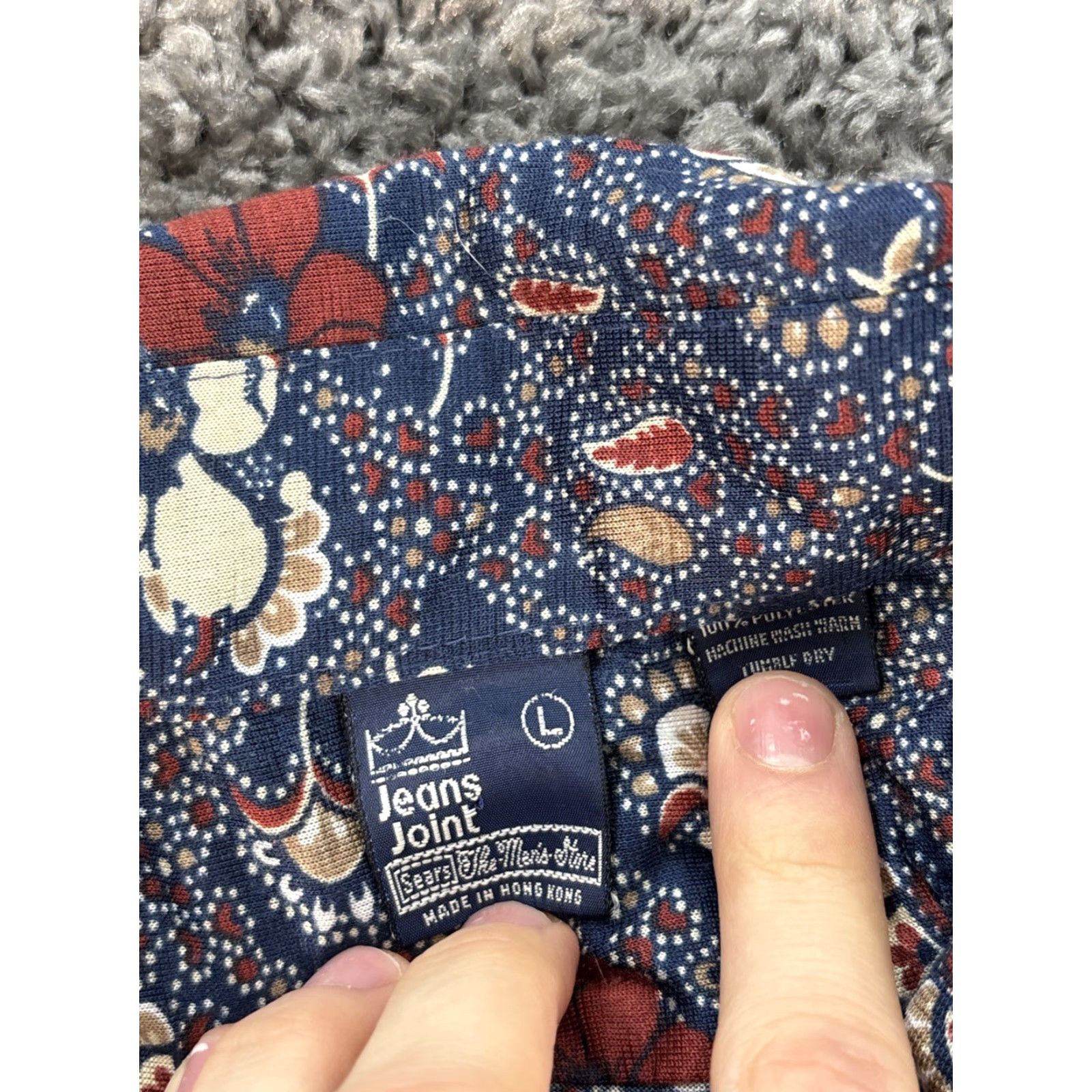 Sears VINTAGE 70s Sears Jeans Joint Shirt Men’s L Floral Disco Wide Collar Blue Size US L / EU 52-54 / 3 - 5 Thumbnail