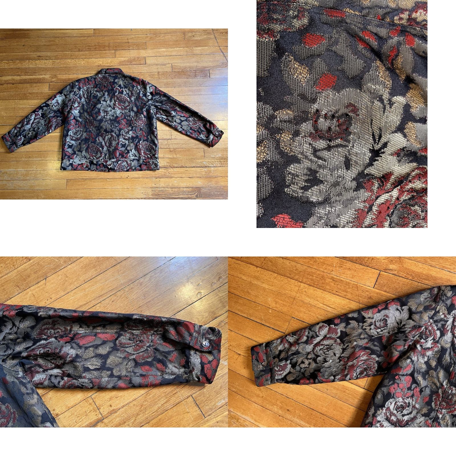 Vintage VINTAGE Chico’s Floral Denim Jacket Women’s 3 Jacquard All Over Print Tapestry Jacket Size XS / US 0-2 / IT 36-38 - 8 Thumbnail