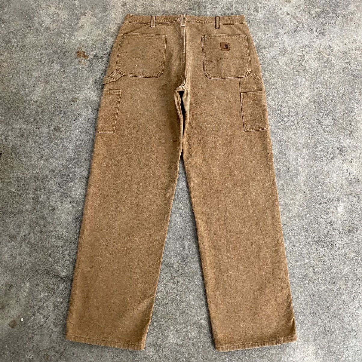 Carhartt Vintage Carhartt Blanket Lined Tan Carpenter Work Pants Size US 35 - 16 Thumbnail