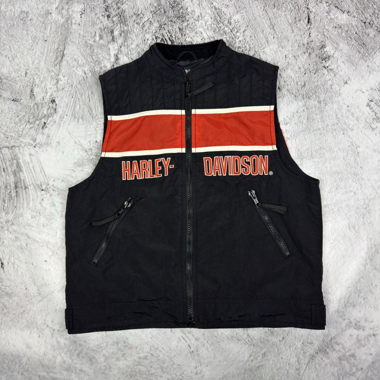 Harley Davidson Harley-Davidson Black Orange Full Zip Racing Vest XL Size M / US 6-8 / IT 42-44 - 1 Thumbnail