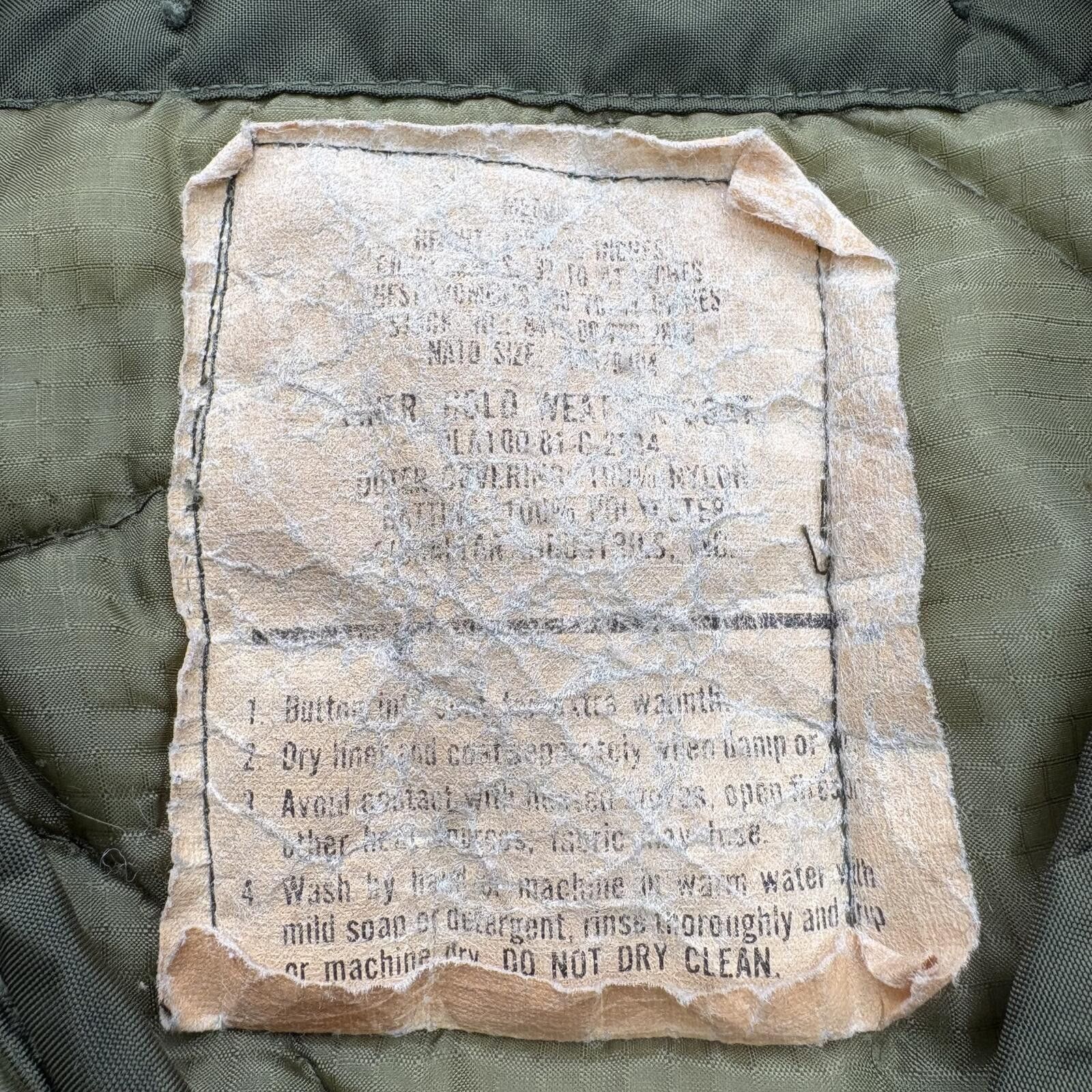 Other Vintage 80s Green Military Quilted Grunge M65 Jacket Liner Size US M / EU 48-50 / 2 - 2 Thumbnail