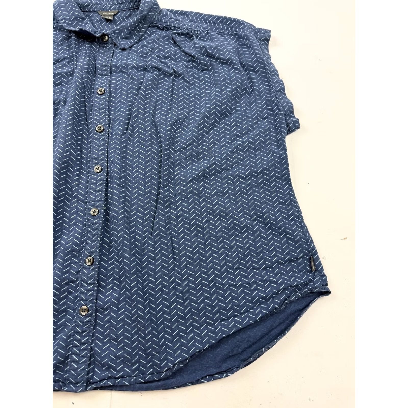 Eddie Bauer VINTAGE Eddie Bauer Shirt Womens XL Blue Geometric Print Button Front Cap Sleeve Top Size XL / US 12-14 / IT 48-50 - 2 Thumbnail