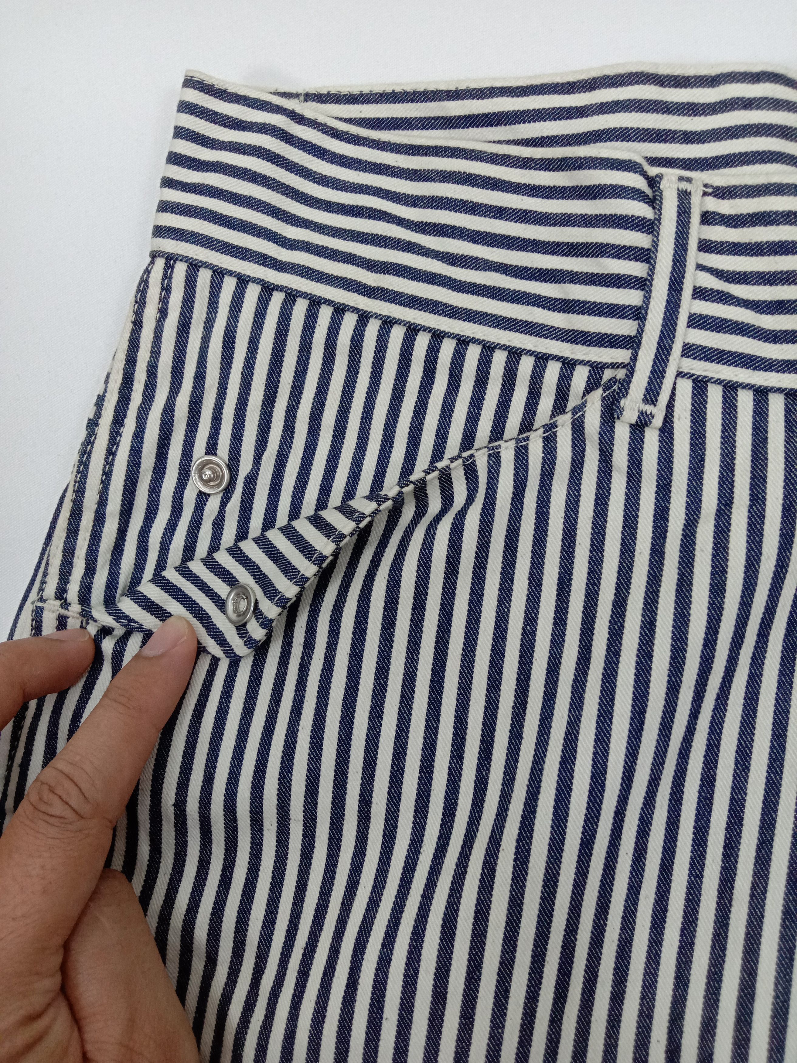 Japanese Brand Ordinary Fits Striped Wide Baggy Jeans Size 29" - 9 Thumbnail