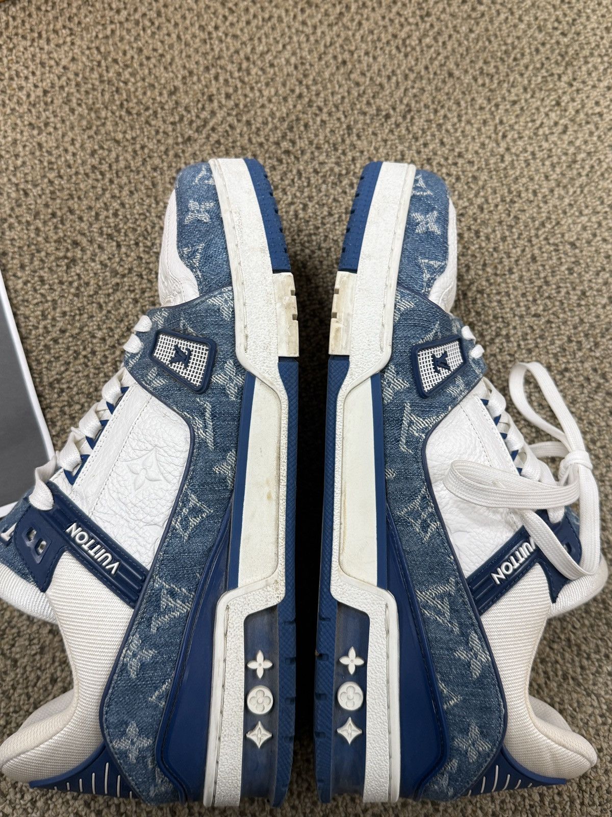 Louis Vuitton LOUIS VUITTON LV TRAINER MONOGRAM DENIM WHITE BLUE Size US 9 / EU 42 - 9 Thumbnail
