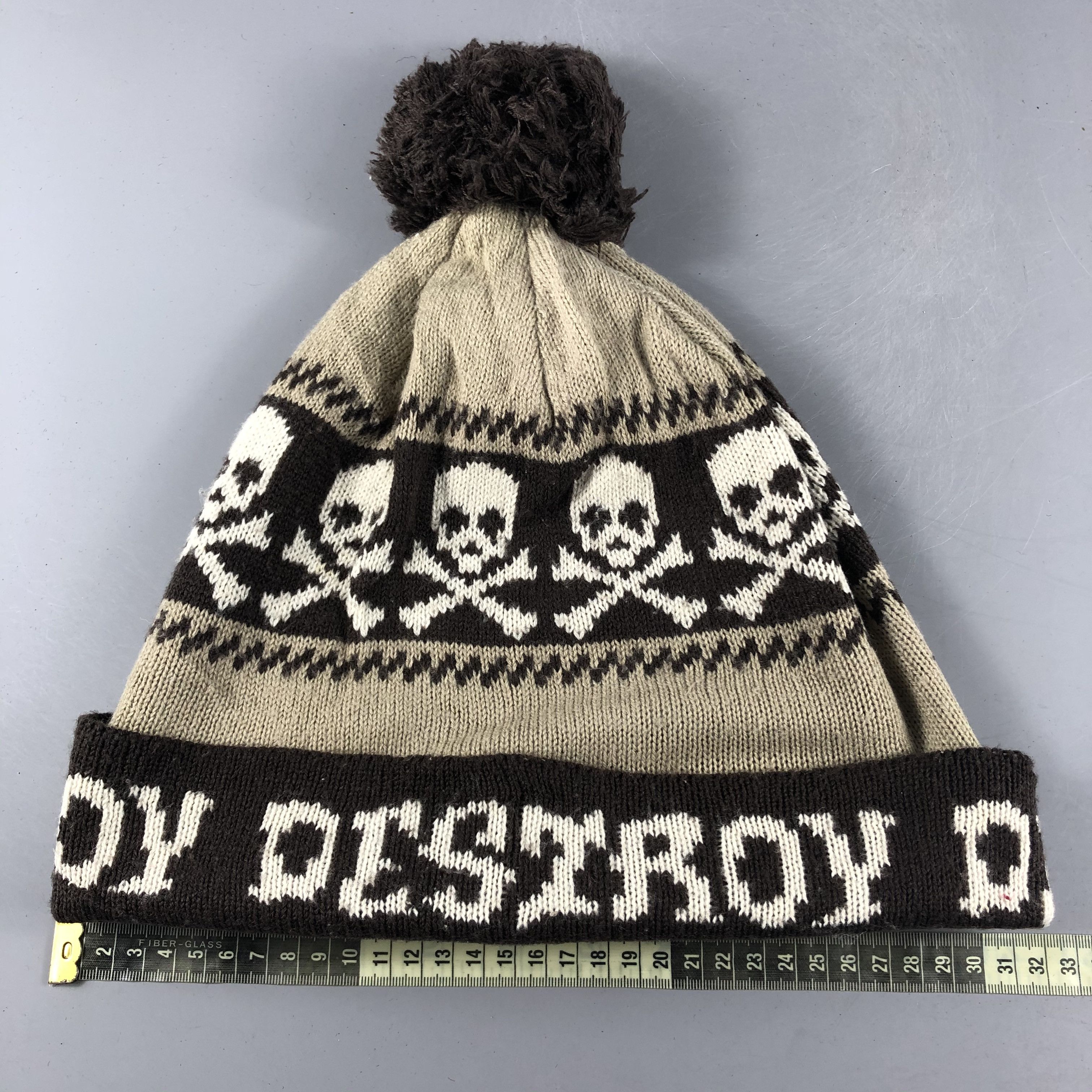 Japanese Brand × Vintage Skull Destroy Beanie Snow Hat Snow Cap -D052 Size ONE SIZE - 4 Thumbnail