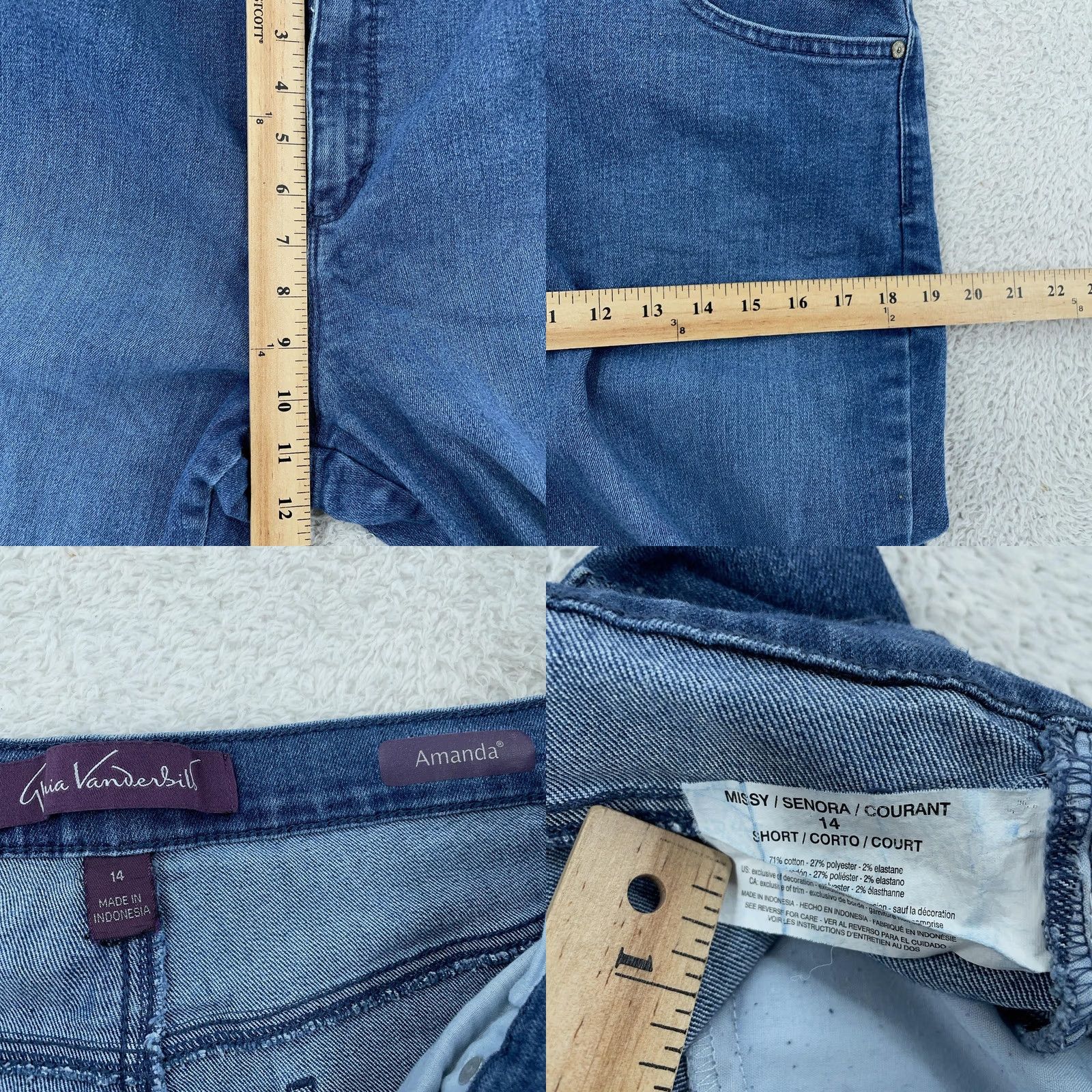 Gloria Vanderbilt Gloria Vanderbilt Jeans Womens 14P Classic Stretch Denim Blue 34x27 Size 36" / US 14 / IT 50 - 8 Thumbnail