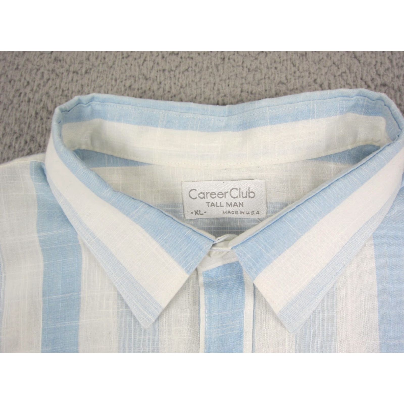 Vintage VINTAGE Career Club Shirt Mens XLT Blue Striped Button-Up 60s 70s Size US XL / EU 56 / 4 - 4 Thumbnail