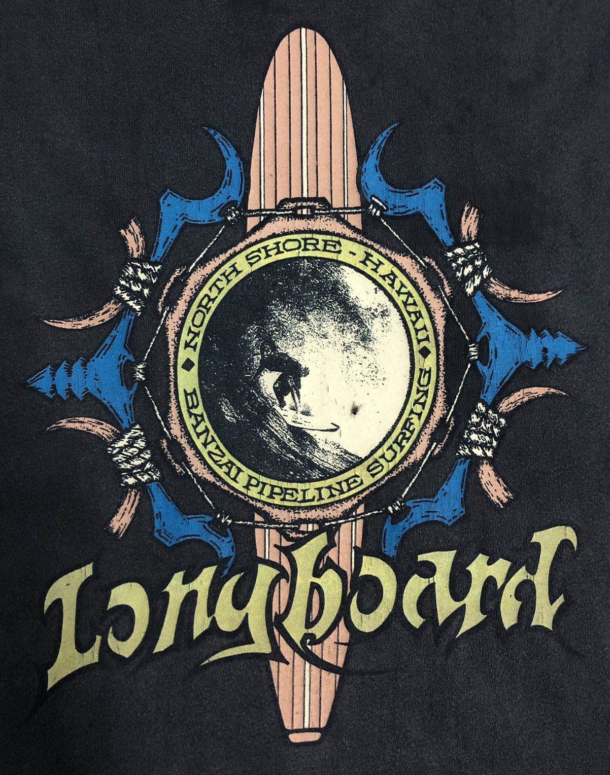 Vintage Vintage Long Board North Shore Hawaii T-Shirt Size US L / EU 52-54 / 3 - 3 Thumbnail