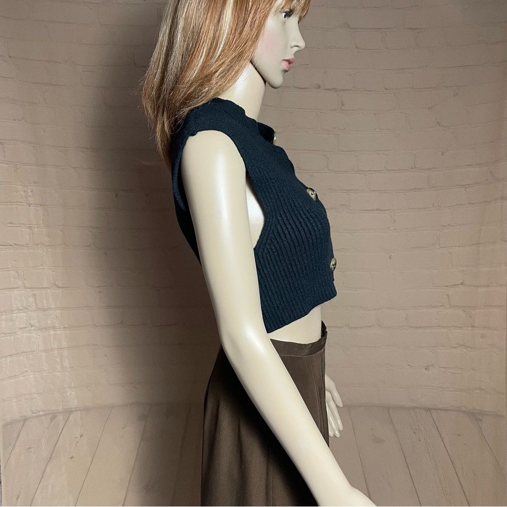 Free People NWT New $68 Free People Naiome Rib Micro Black Vest Size S Size S / US 4 / IT 40 - 6 Thumbnail