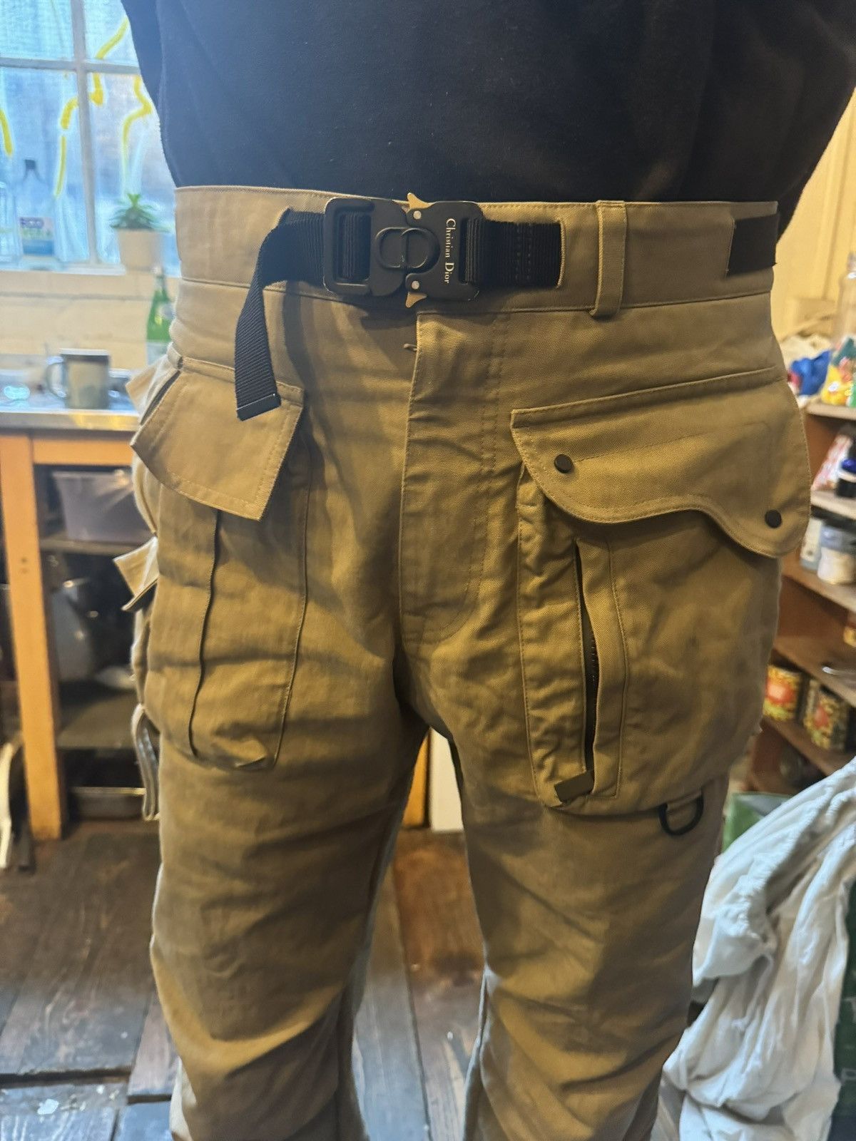 Dior Dior Homme Men’s Cargo Trouser’s Khaki With Pockets & Belt Size US 30 / EU 46 - 10 Thumbnail