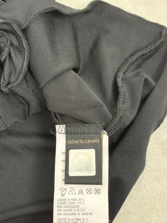 Roberto Cavalli 2000s Roberto Cavalli Black Ruched Cuff Wrapped Blouse Size S / US 4 / IT 40 - 10 Thumbnail