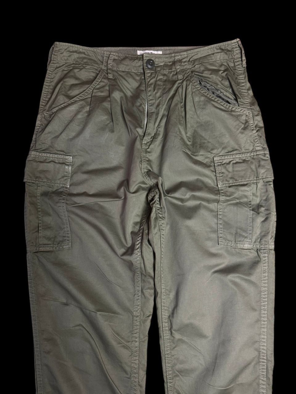 Japanese Brand × Vintage Cargo pants Fram work military green Size US 30 / EU 46 - 2 Thumbnail
