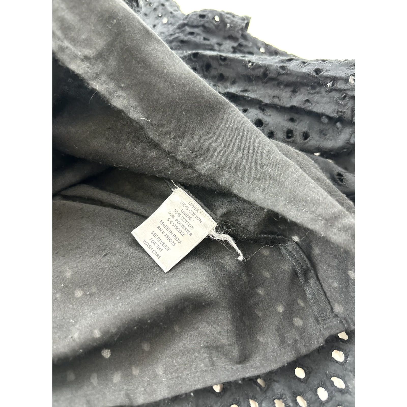 Nordstrom Wishing Waves Dress Women’s Medium M Black Eyelet Smocked Mini Nordstrom Anthro Size L / US 10 / IT 46 - 4 Thumbnail