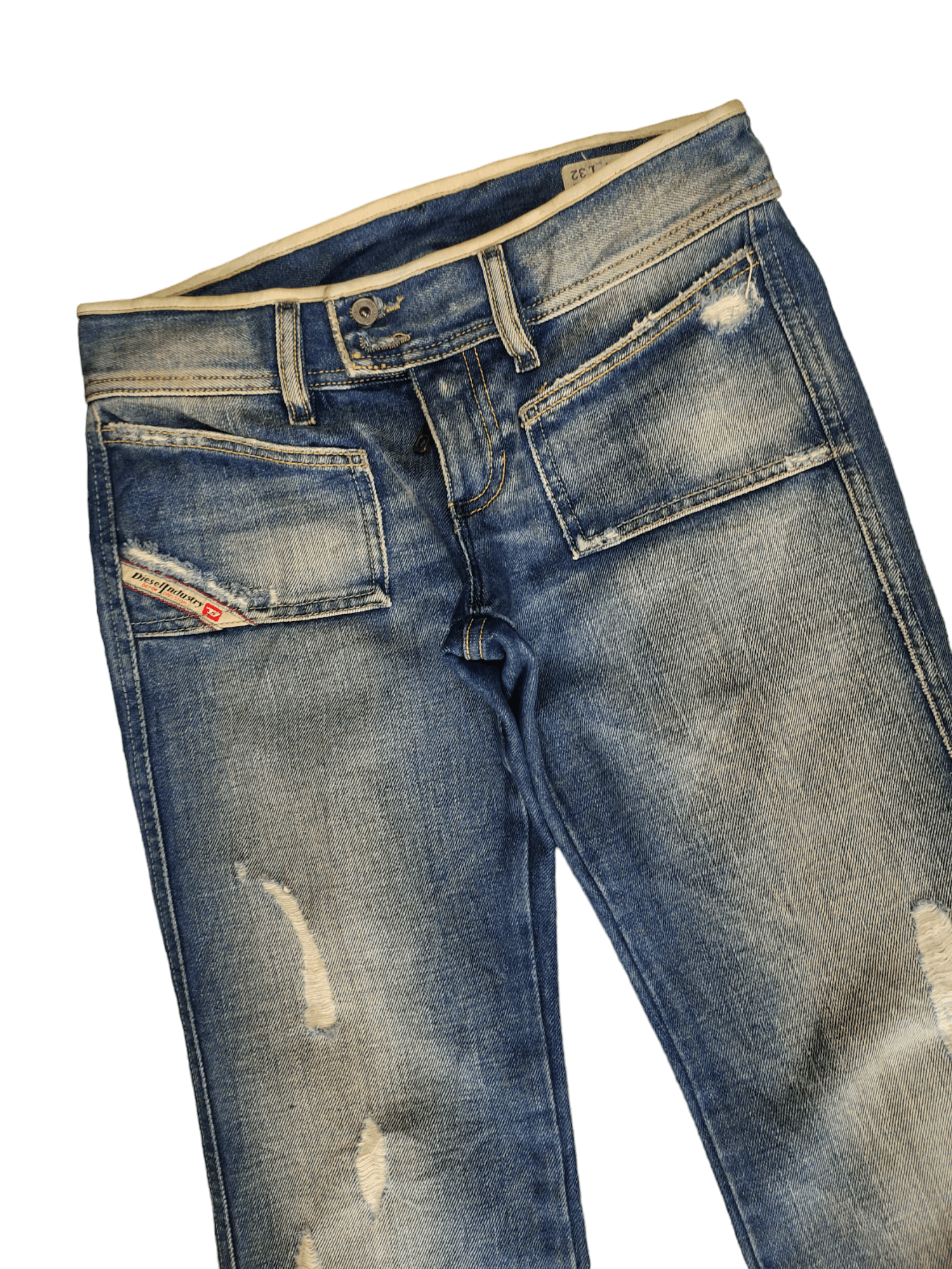 Diesel Flare Jeans Diesel Distress Faded Boot Cut Y2k Low Rise Size US 27 - 5 Thumbnail