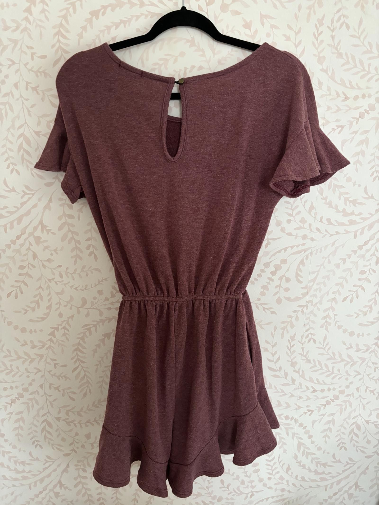 Designer EUC Stylish BluIvy Casual Ruffle Romper in Mauve Size 32" / US 10 / IT 46 - 5 Thumbnail