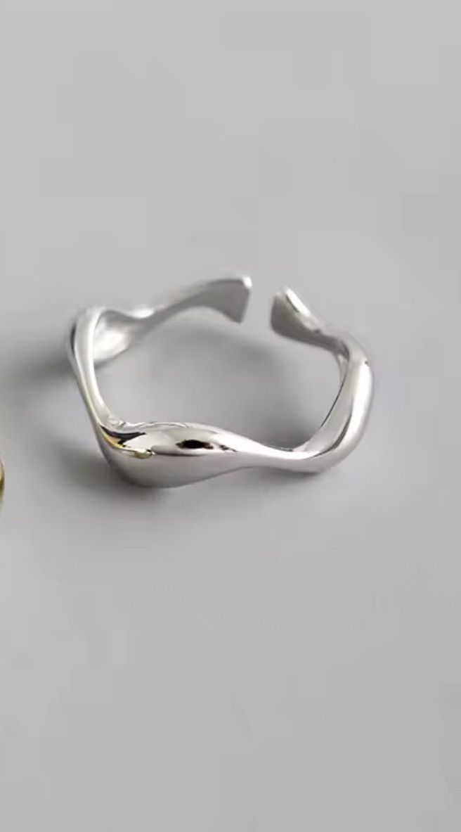 Jewelry Silver asymmetrical vintage style ring MENS2 Size ONE SIZE - 5 Thumbnail