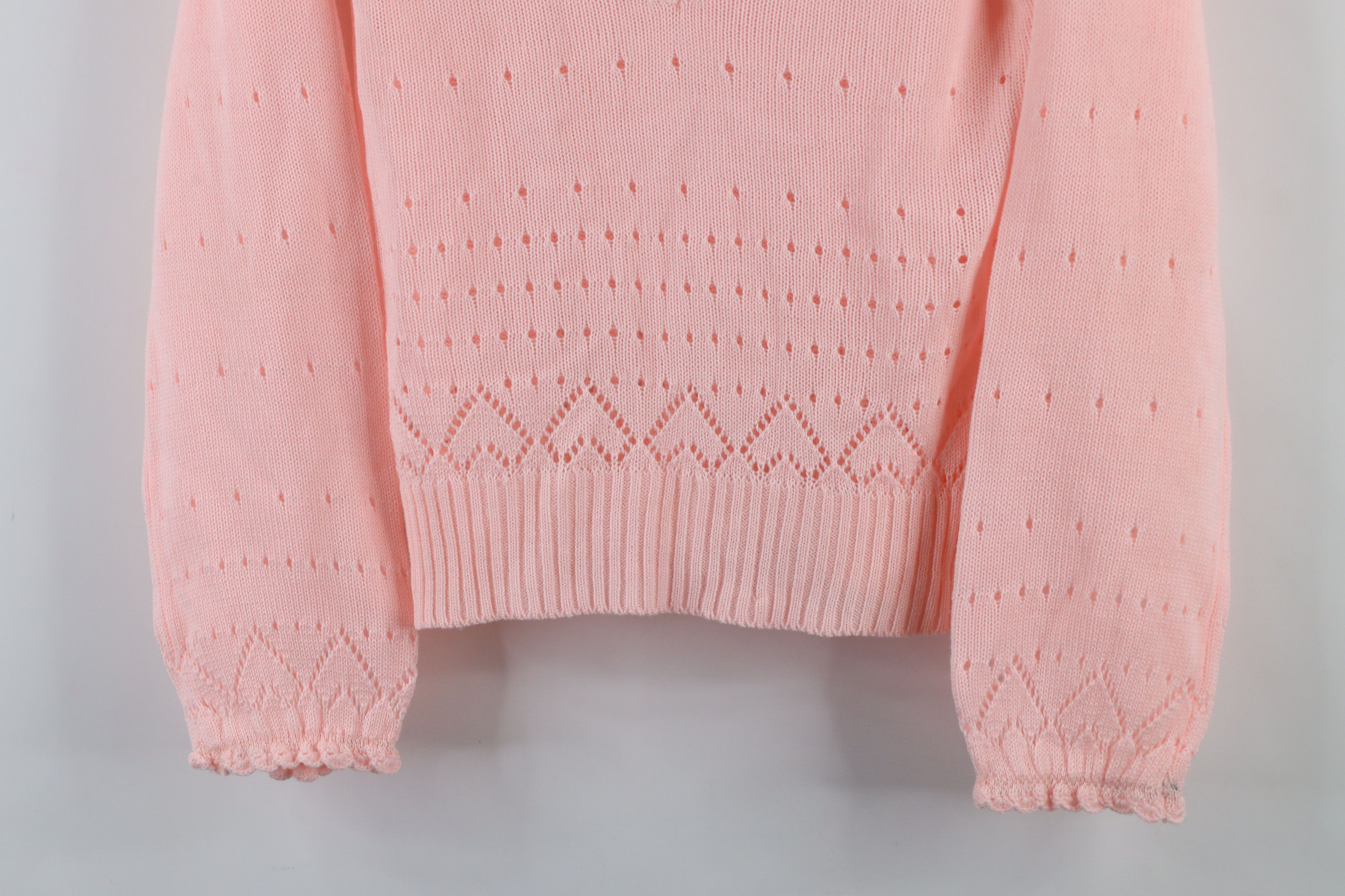Vintage Vintage 70s Streetwear Flared Sleeve Knit Sweater Pink Size L / US 10 / IT 46 - 3 Thumbnail