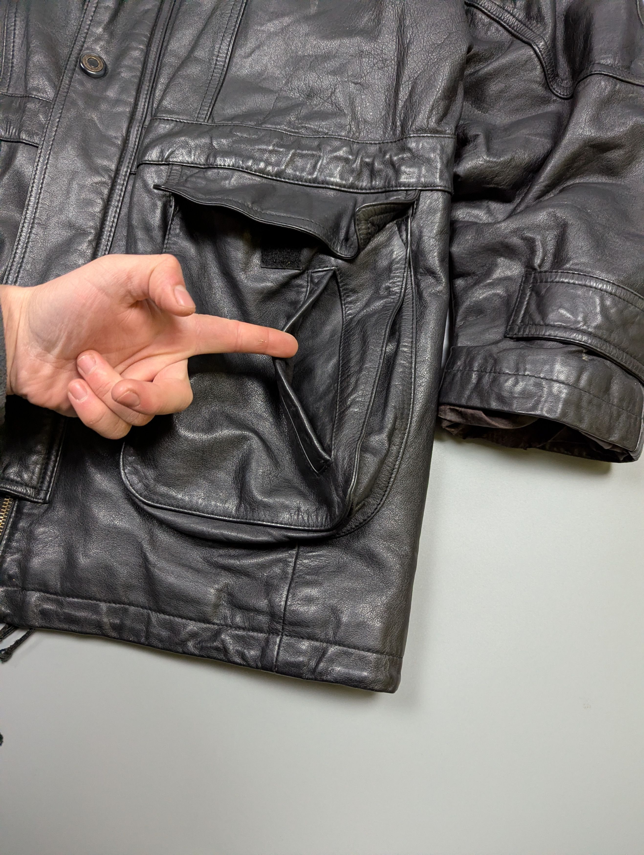 Vintage Vintage PRINCE Heavy Black Leather Multi-Pocket Jacket Size US L / EU 52-54 / 3 - 5 Thumbnail