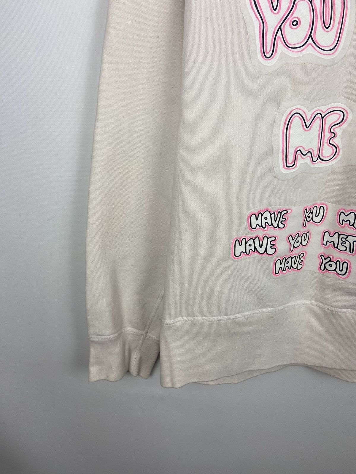 Acne Studios Acne Studios White Men's College Print Sweatshirt Sz S Size US S / EU 44-46 / 1 - 6 Thumbnail