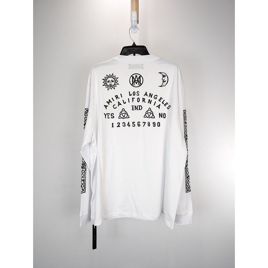 Amiri o1rshd1 Ouija Board Long Sleeve T-Shirt in White Size US XXL / EU 58 / 5 - 13 Thumbnail