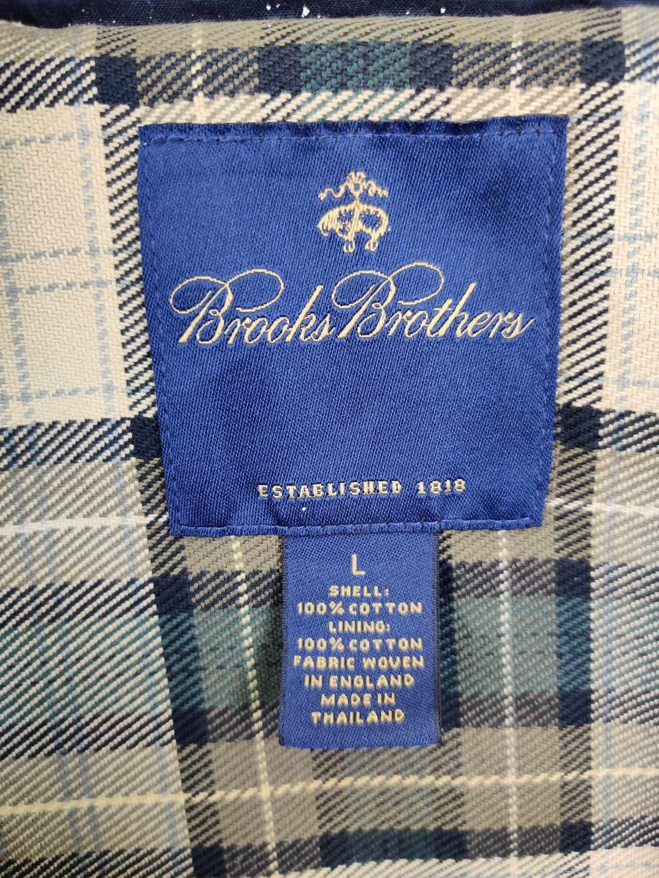 Brooks Brothers Vintage Brooks Brothers Classic Tartan Cotton Waxed Jacket Size US L / EU 52-54 / 3 - 17 Thumbnail