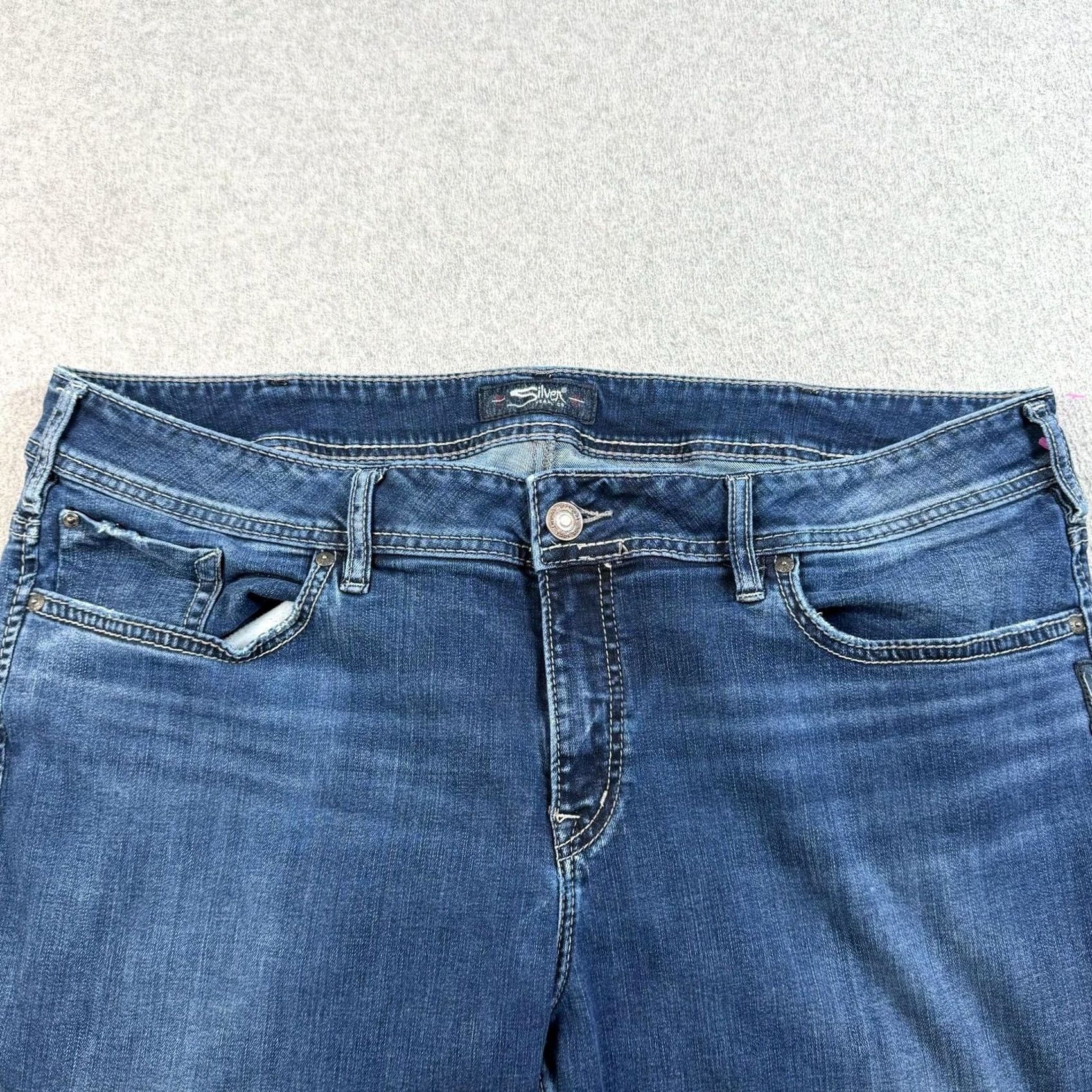 Silver Jeans Co. Silver Jeans Co. Elyse Slim Boot Jeans Womens 20 Blue Stretch Bootcut Denim Size 42" / US 20 - 6 Thumbnail