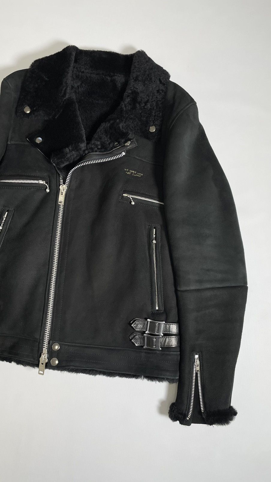Undercover Black Suede + Shearling Biker Jacket Size US S / EU 44-46 / 1 - 5 Thumbnail