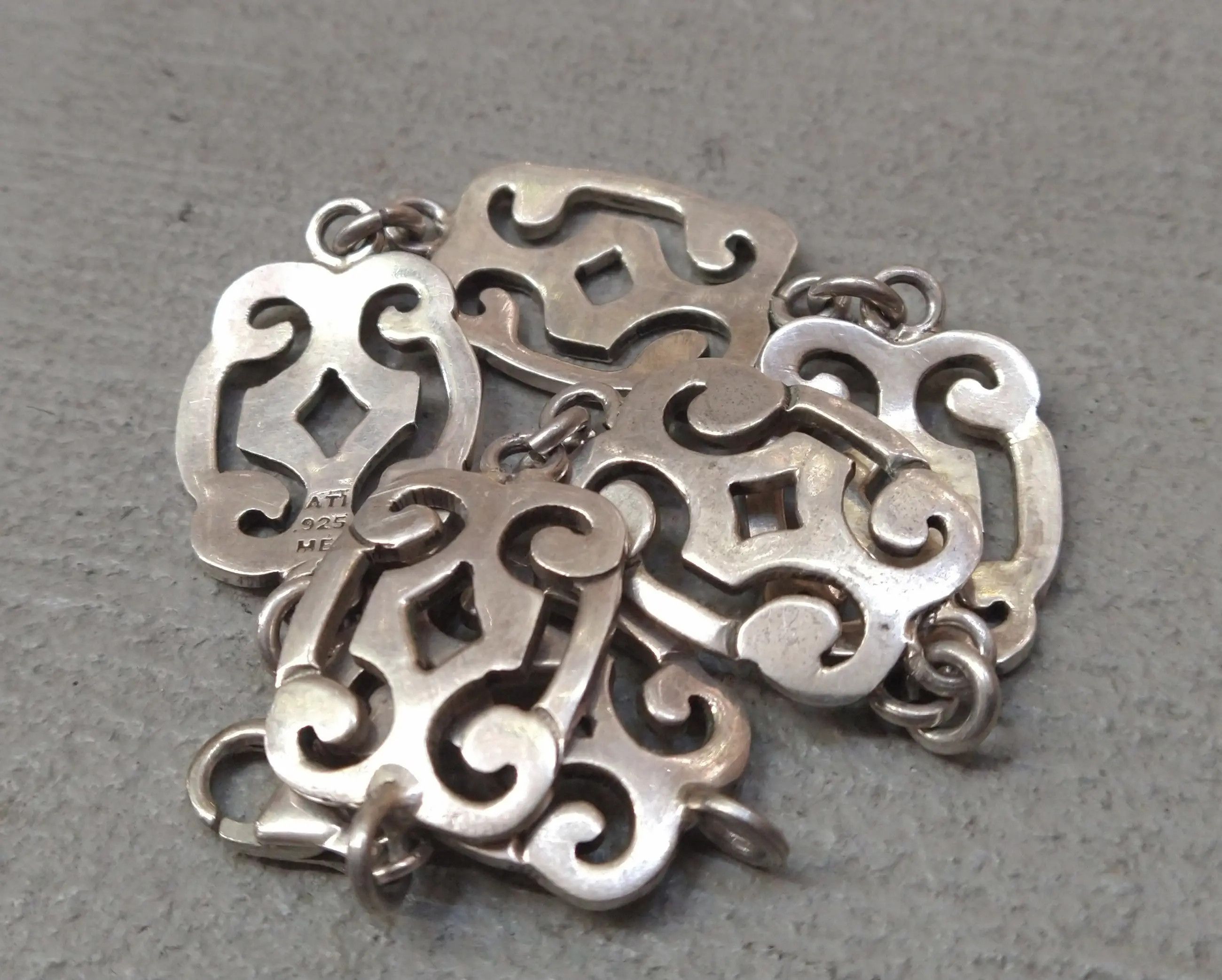 Sterling Silver Vintage Sterling Silver Bracelet 8" Mexico Link Chain Modern Size ONE SIZE - 6 Thumbnail