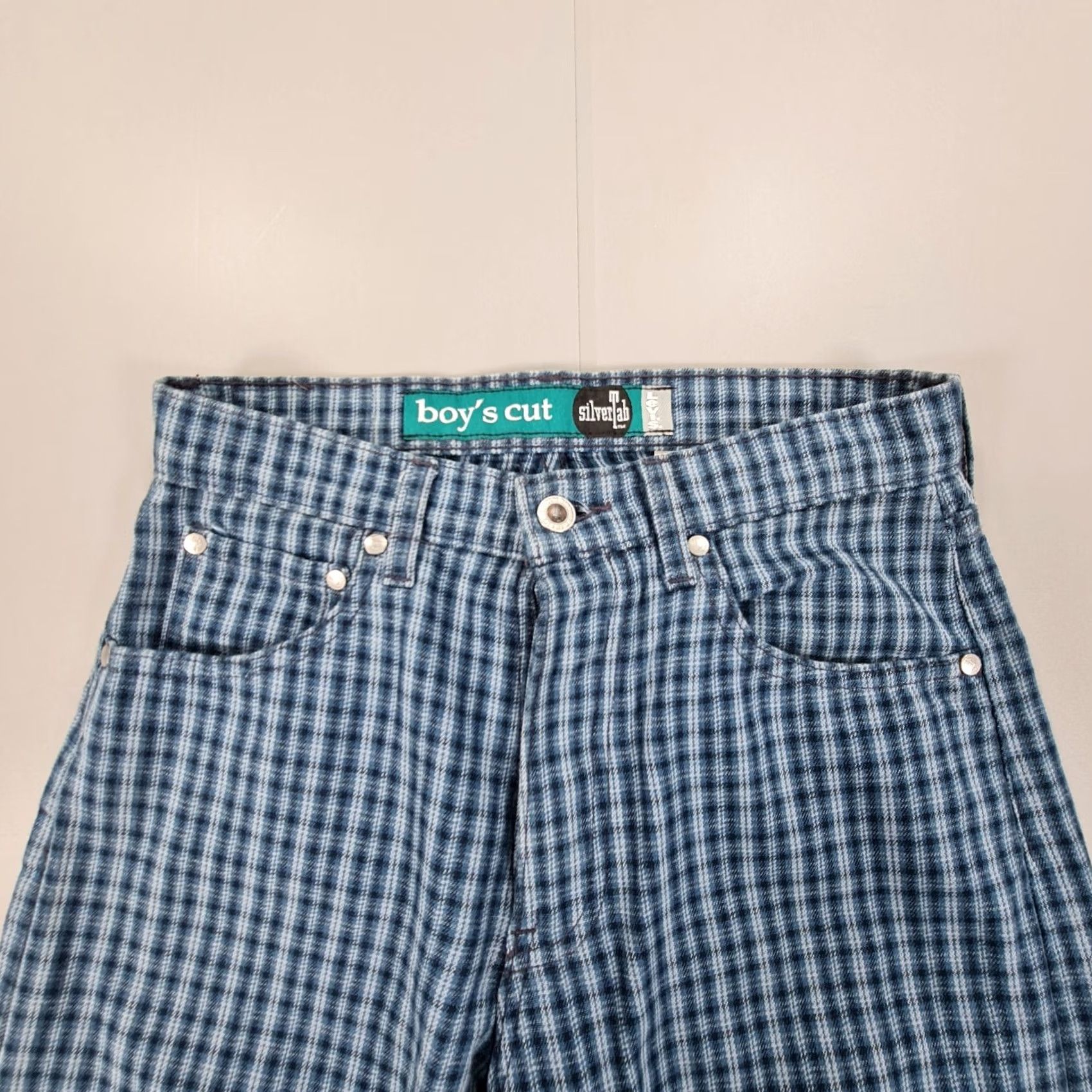 Levi's Levi's Jeans Blue Check 5-Pocket Straight Button Fly W28 L26 Vintage Womens Canada Size 28" / US 6 / IT 42 - 2 Thumbnail