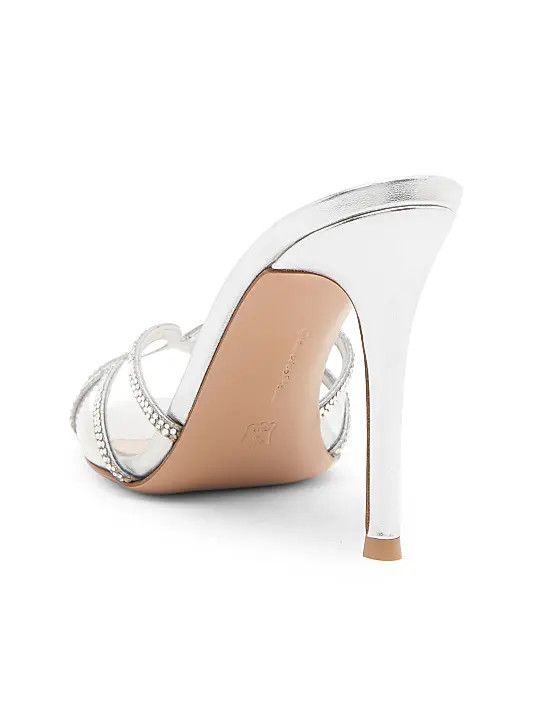 Gianvito Rossi os11x0126 Burma 95mm Embellished Sandals in Silver Size US 10 / IT 40 - 3 Thumbnail