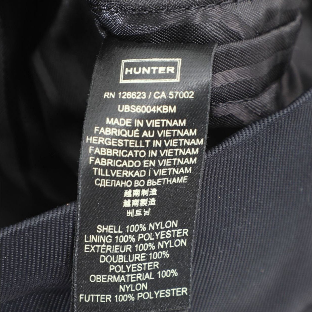 Hunter Hunter Original Black Nylon Large Tote Bag Logo Zip Top Wate Size ONE SIZE - 6 Thumbnail