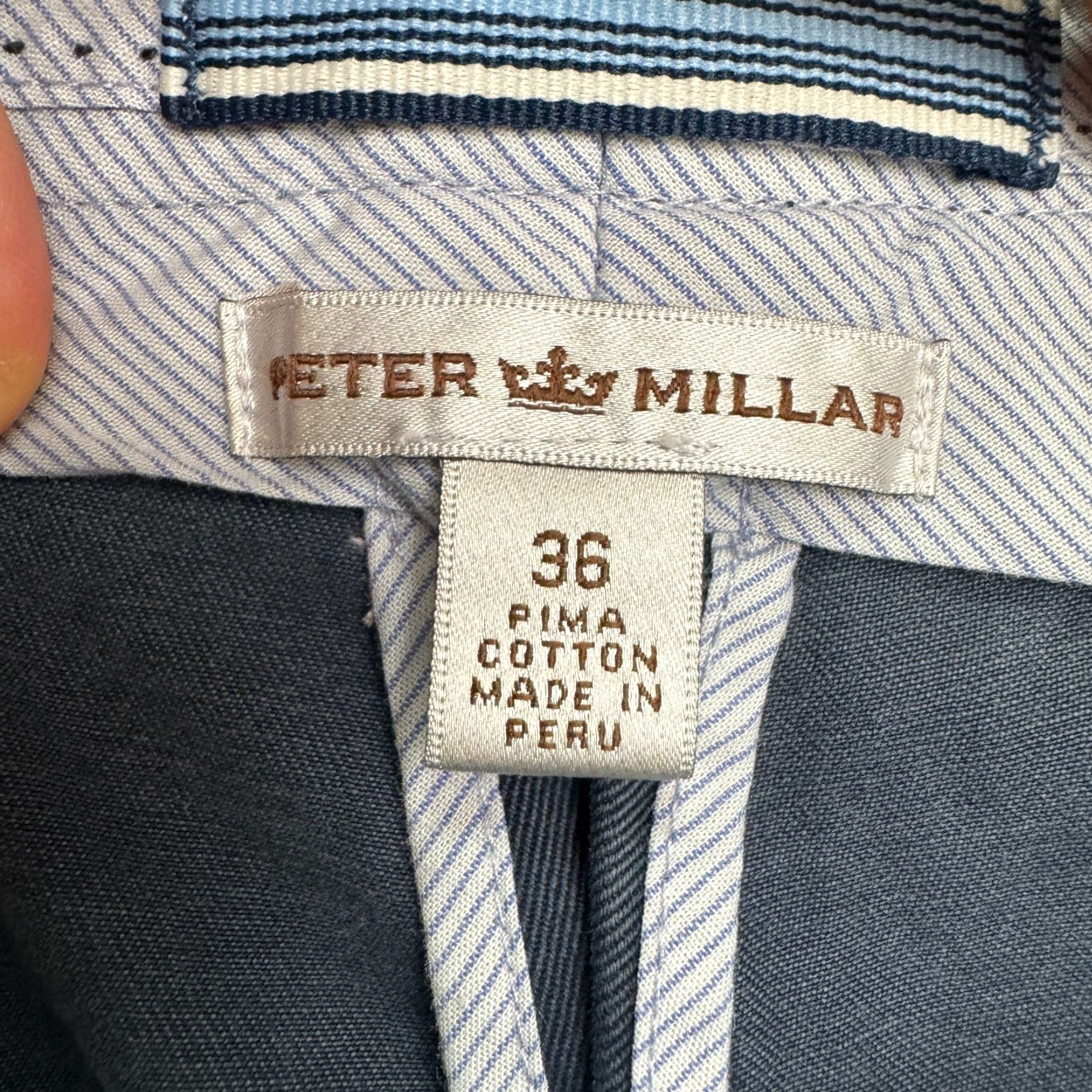 Peter Millar Peter Millar Chino Pants Mens 36x33 Navy Blue Straight Leg Casual Comfort Size US 36 / EU 52 - 7 Thumbnail
